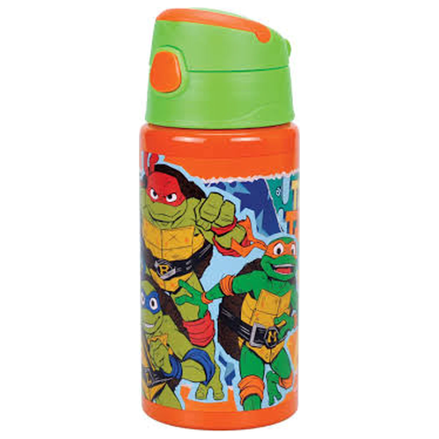 Teenage Mutant Ninja Turtles Pizza Power Aluminium Wasserflasche mit Strohhalm und Haken 500 ml Produktfoto