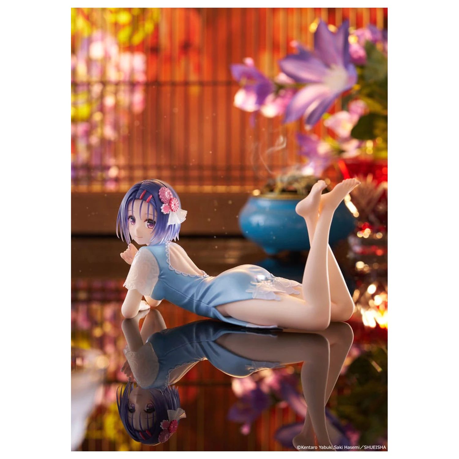 To Love-Ru Darkness PVC Statue Schreibtisch Süße Figur Haruna Sairenji (China Dress Ver.) 13 cm Produktfoto