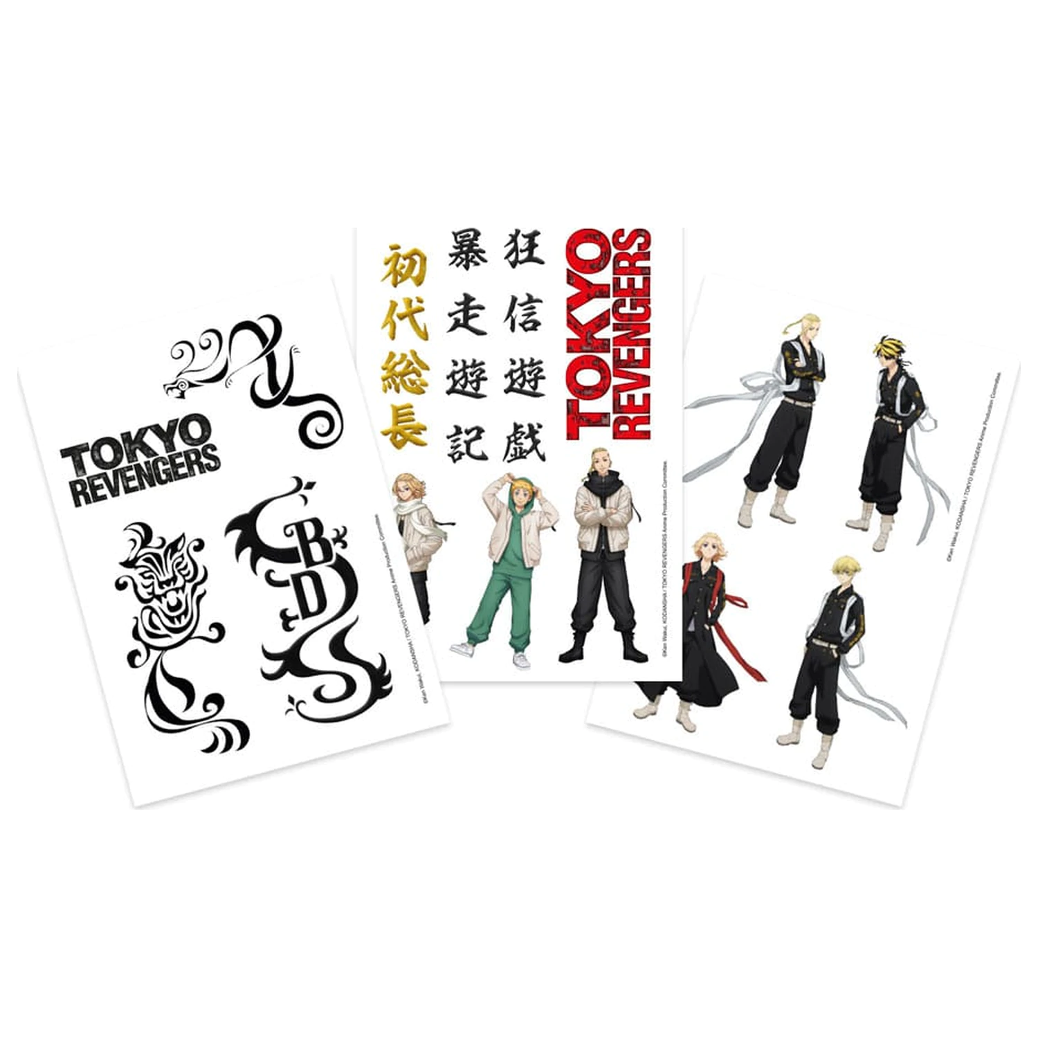Tokyo Revengers Temporäre Tattoo-Set Produktfoto