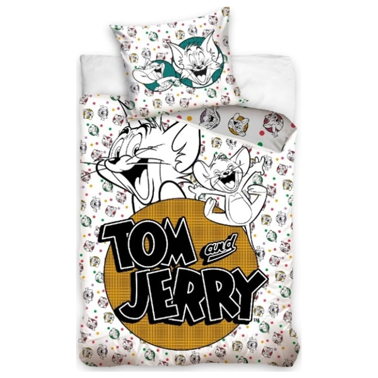 Tom and Jerry weiße Bettbezug 140x200cm, 70x90cm Produktfoto