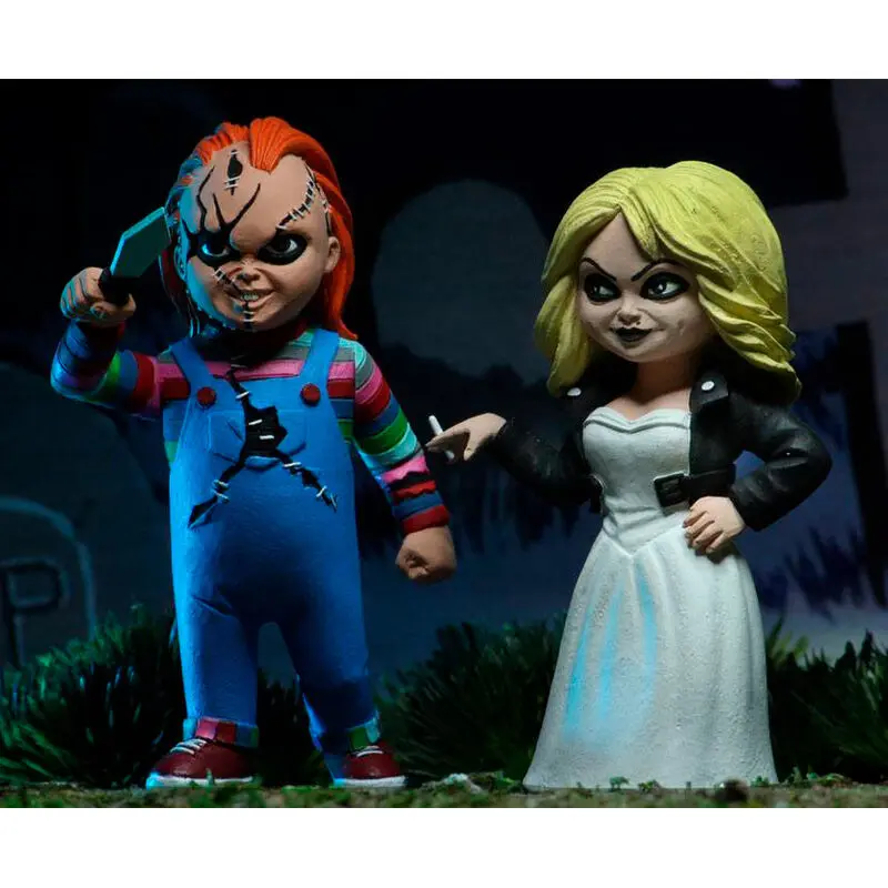Bride of Chucky Toony Terrors Action Figur 2-er Pack Chucky &amp; Tiffany 15 cm Produktfoto