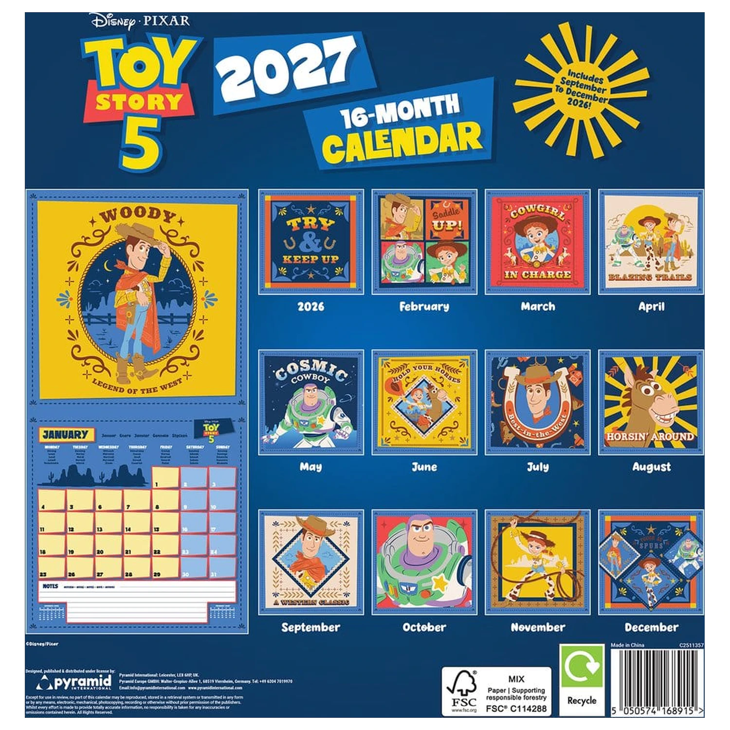Toy Story Kalender 2027 30 x 30 cm Produktfoto