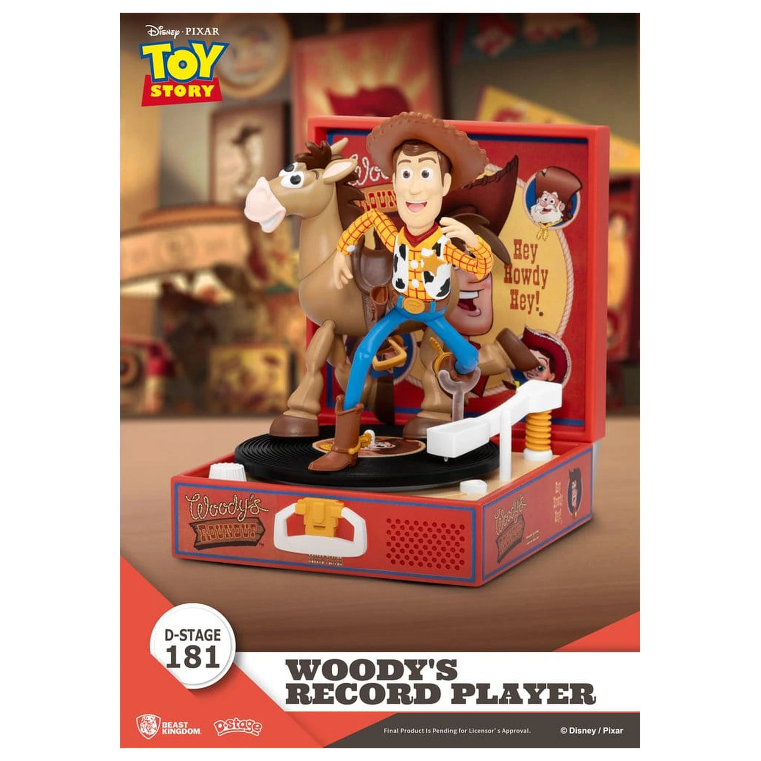 Toy Story Record Player Serie PVC Figur Woody's Plattenspieler 13 cm Produktfoto