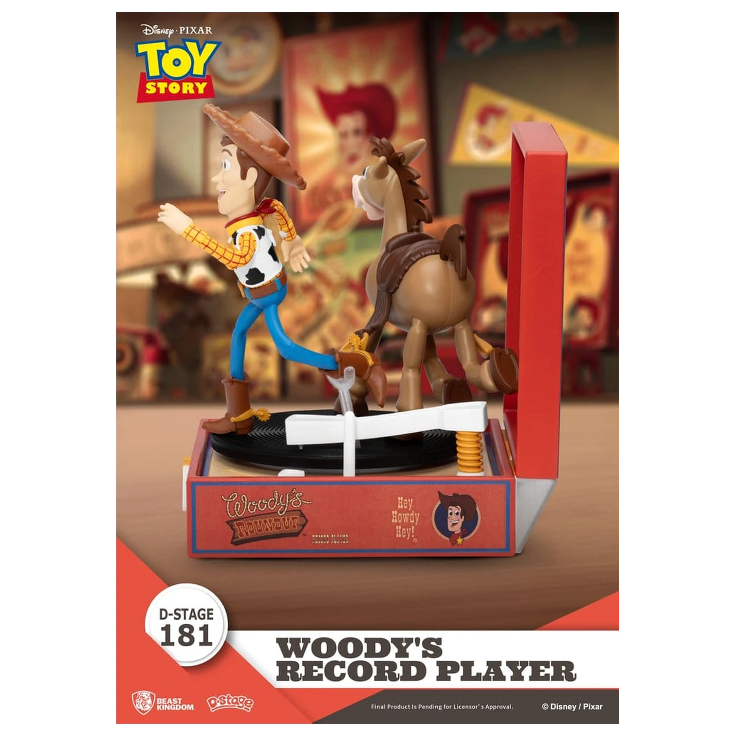 Toy Story Record Player Serie PVC Figur Woody's Plattenspieler 13 cm Produktfoto