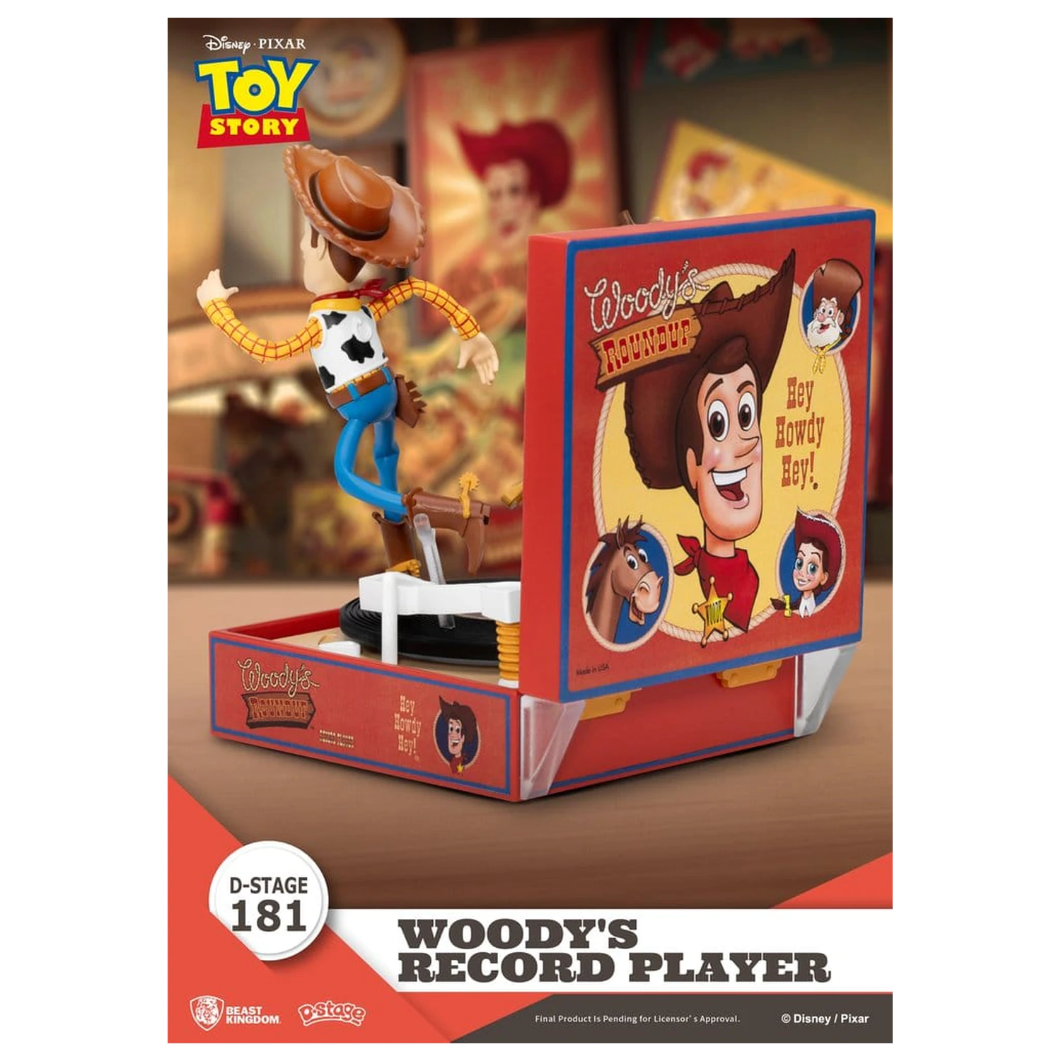 Toy Story Record Player Serie PVC Figur Woody's Plattenspieler 13 cm Produktfoto
