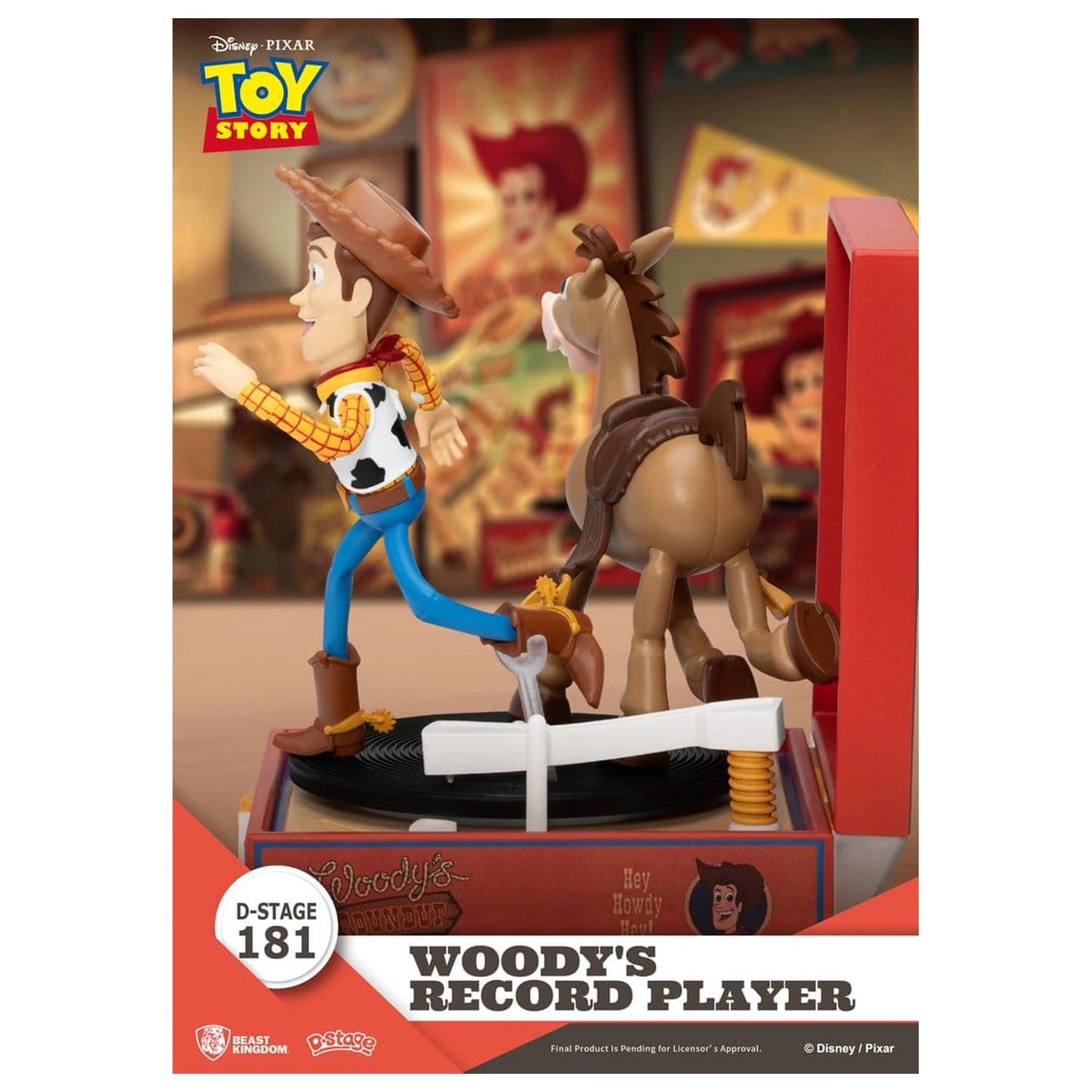 Toy Story Record Player Serie PVC Figur Woody's Plattenspieler 13 cm Produktfoto