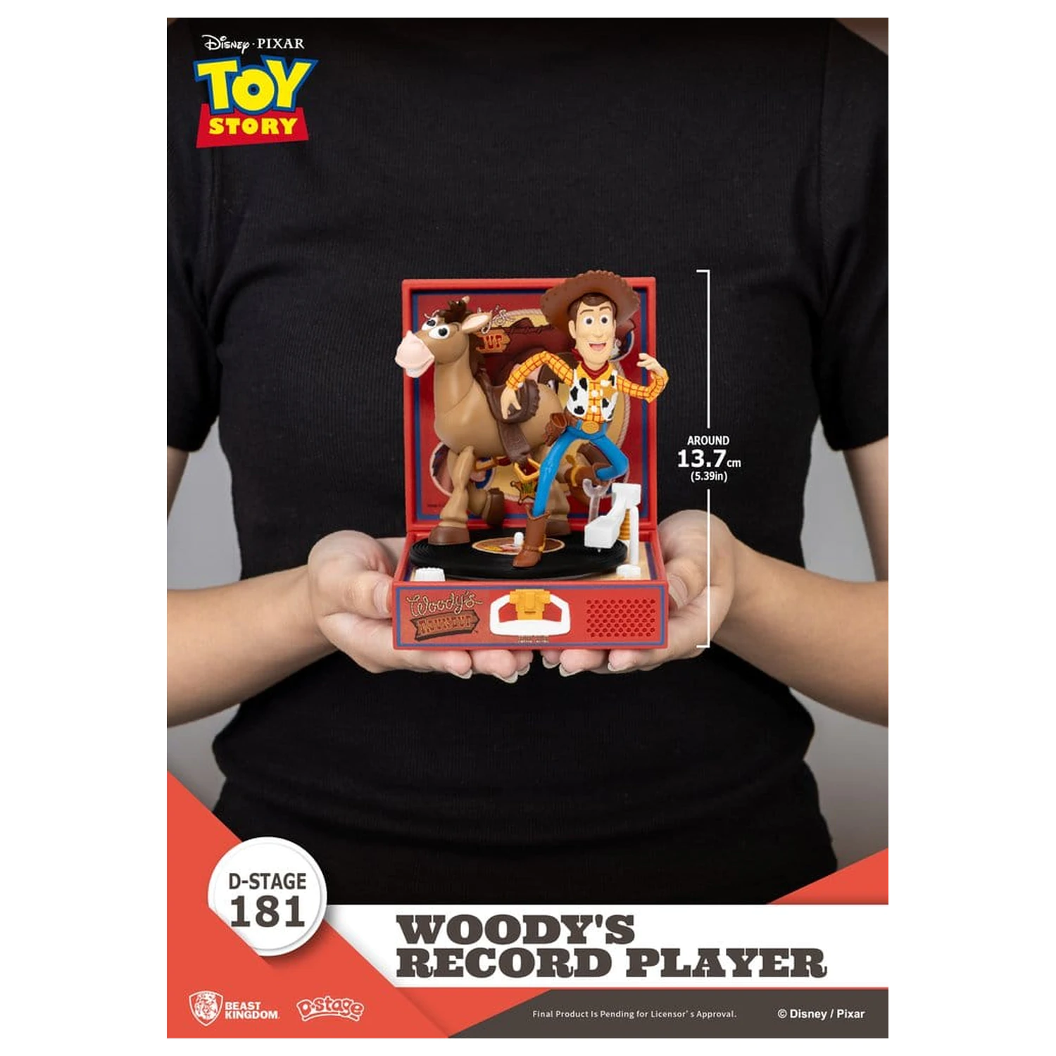 Toy Story Record Player Serie PVC Figur Woody's Plattenspieler 13 cm Produktfoto