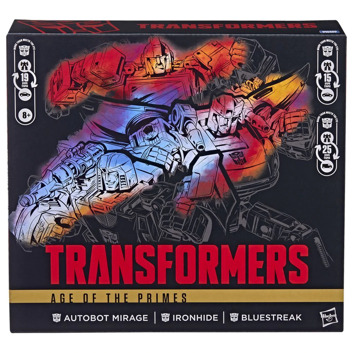 Transformers Age of the Primes Atobot Mirage & Ironhide & Bluestreak Set 3 Figuren 13-15 cm Produktfoto