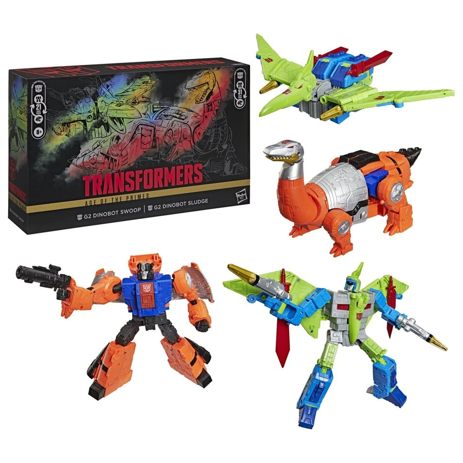 Transformers Age of the Primes Leader Class Actionfigur 2er-Pack G2 G2 Dinobot Swoop & G2 Dinobot Sludge 19 cm Produktfoto