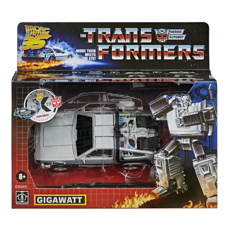 Transformers Back to the Future Delorean Gigawatt Figur 14 cm Produktfoto