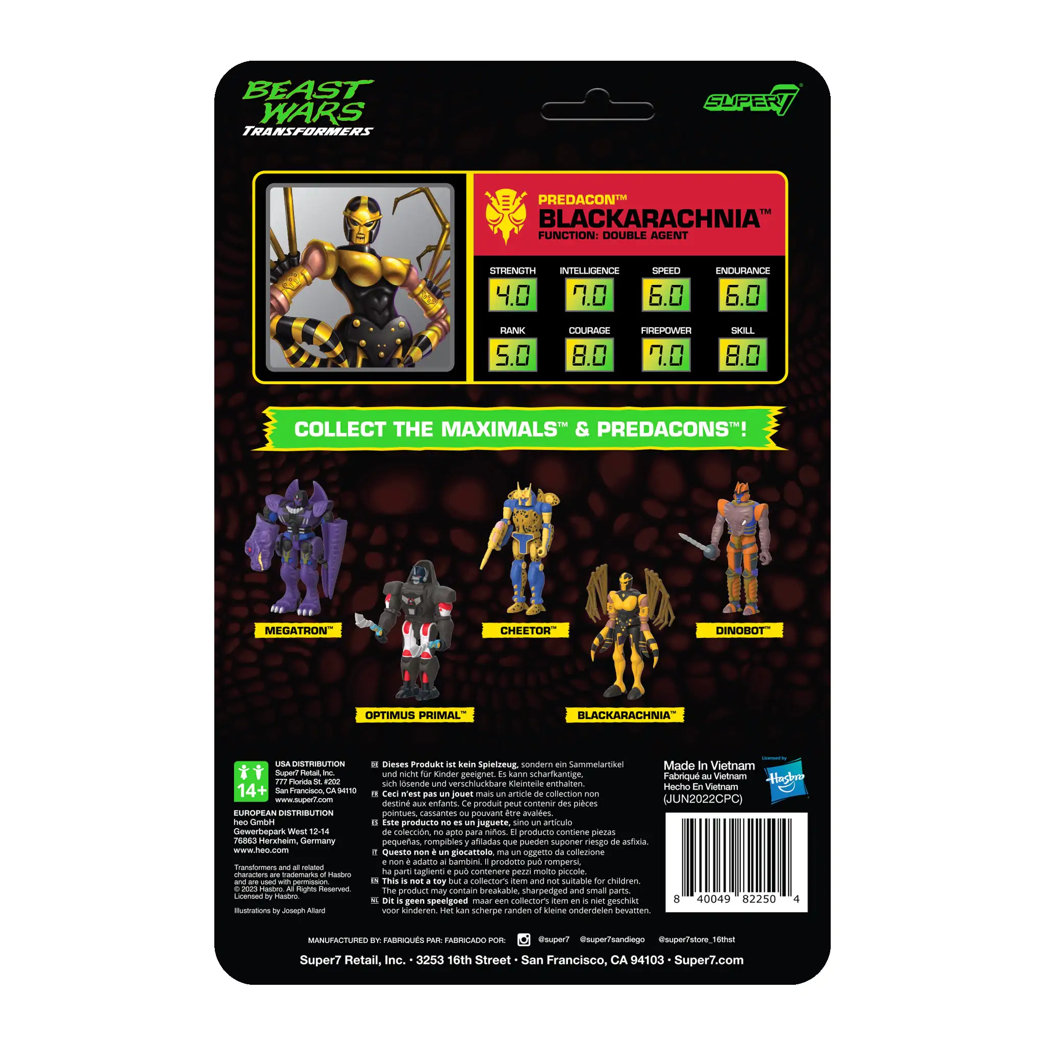 Transformers Beast Wars  ReAction Actionfigur Blackarachnia 10 cm Produktfoto