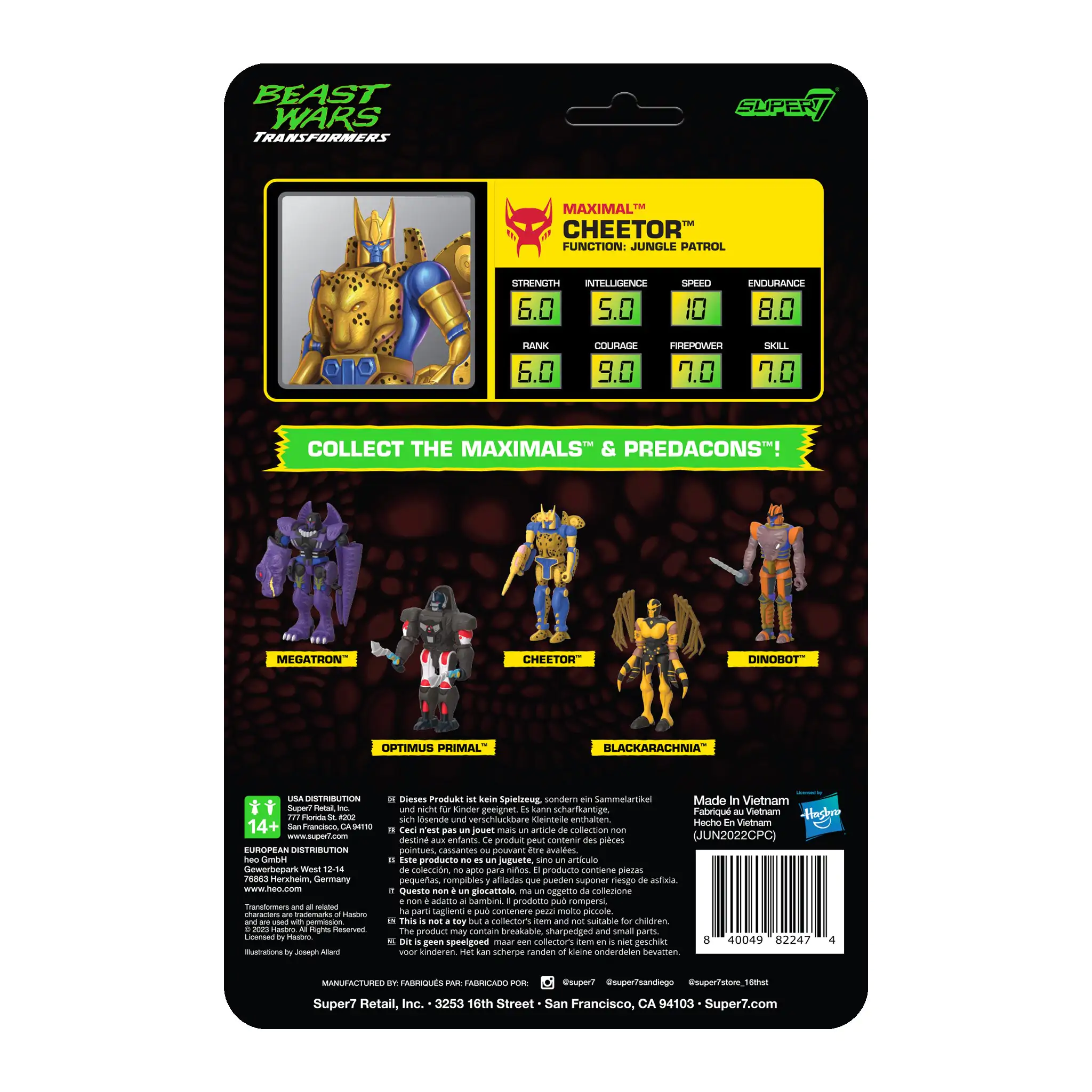 Transformers Beast Wars  ReAction Actionfigur Cheetor 10 cm Produktfoto