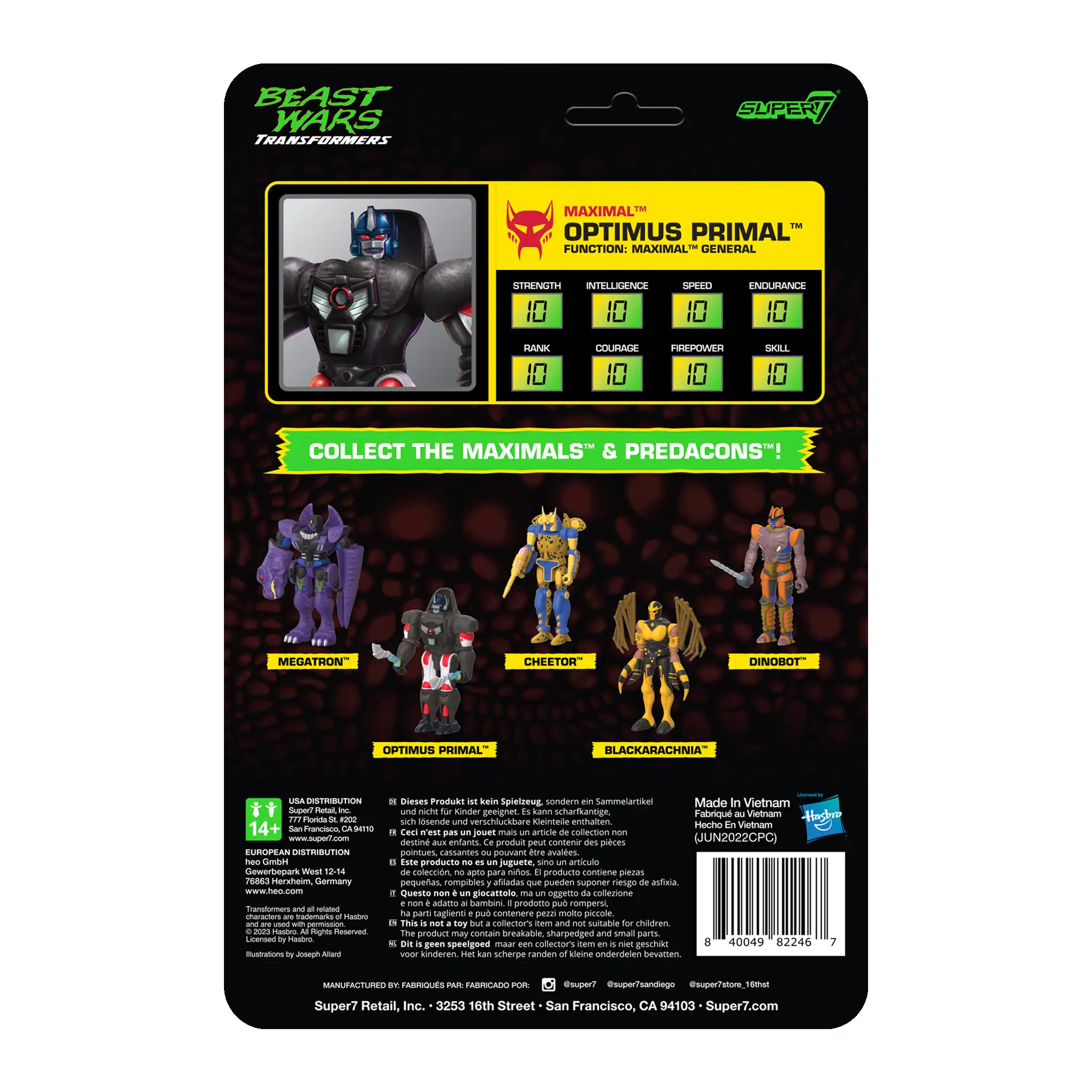 Transformers Beast Wars  ReAction Actionfigur Optimus Primal 10 cm Produktfoto