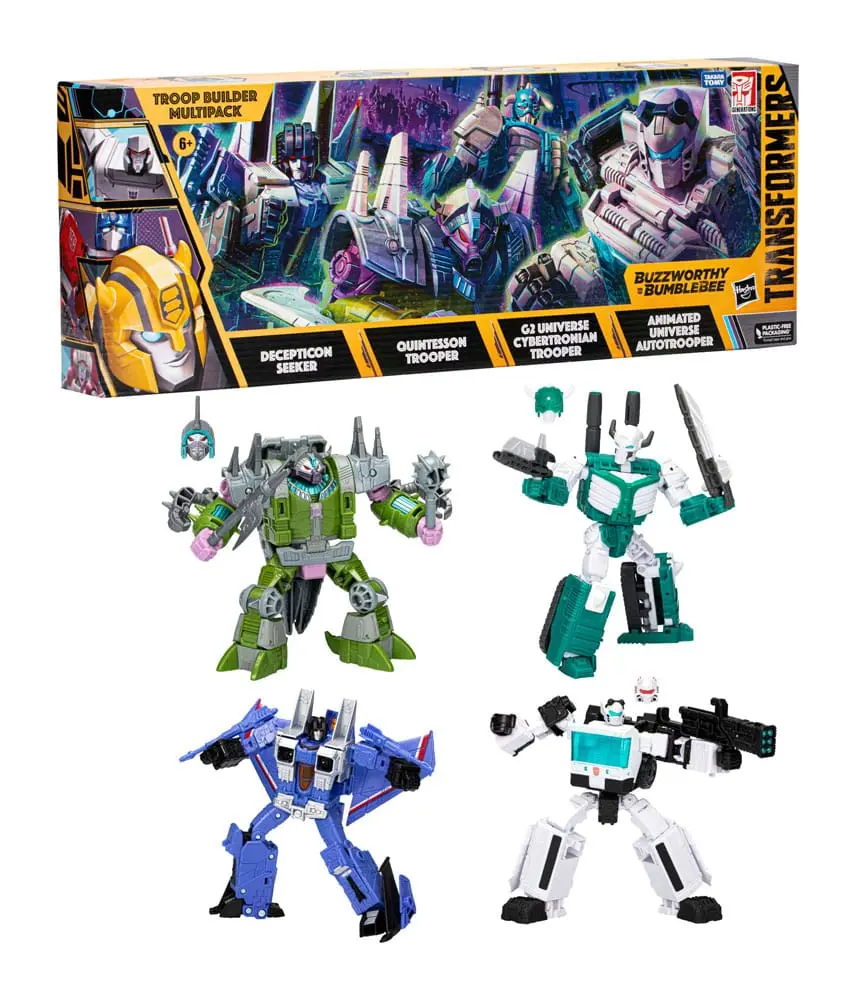 Transformers Buzzworthy Bumblebee Actionfiguren 4er-Pack Troop Builder Multipack Produktfoto