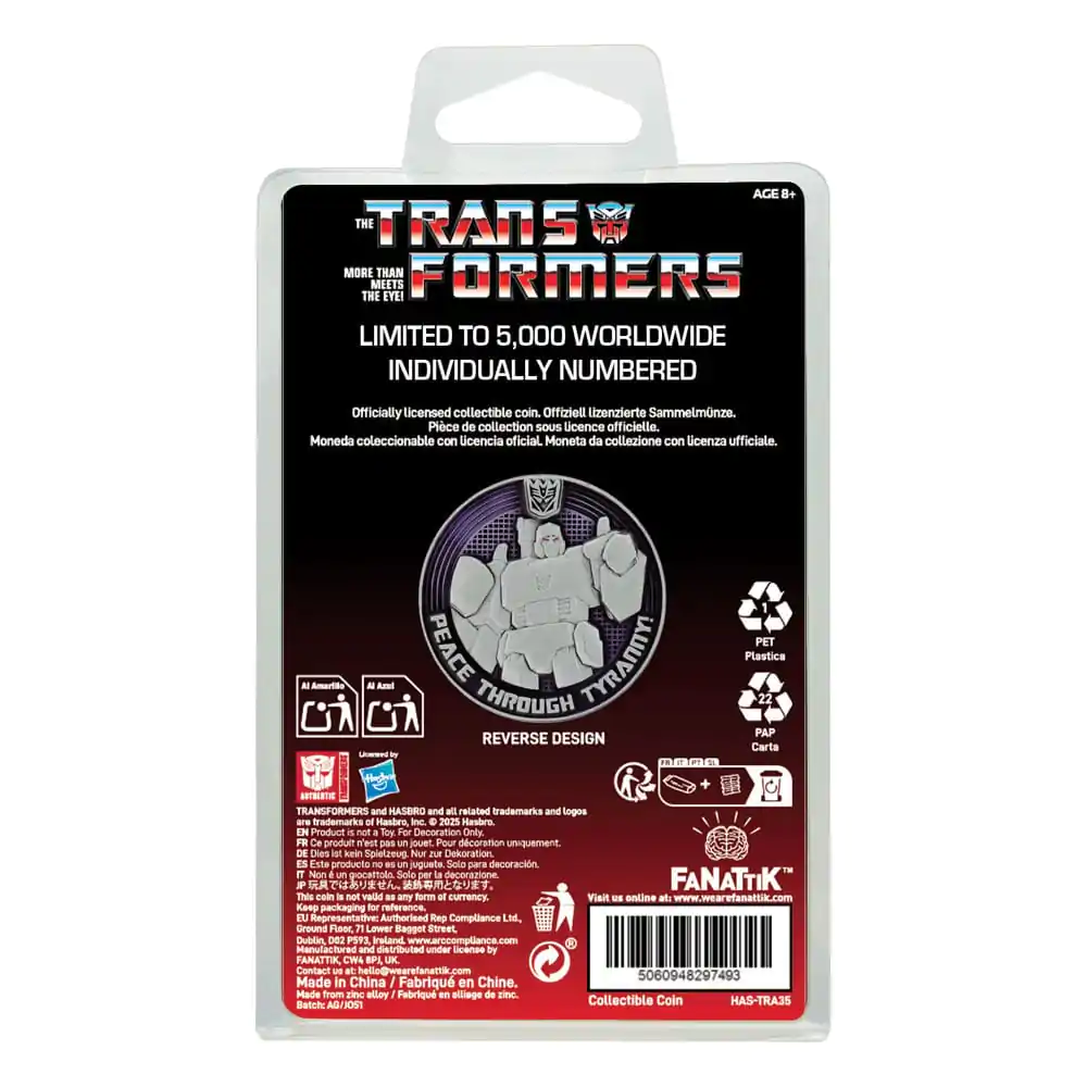 Transformers Generation 1 Sammlermünze G1 Autobots vs Decepticons Limited Edition 4 cm Produktfoto