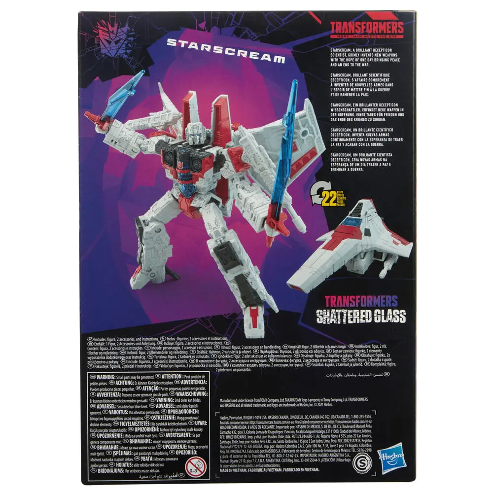 Transformers: Shattered Glass Voyager Class Action-Figur 2021 Starscream 18 cm Produktfoto