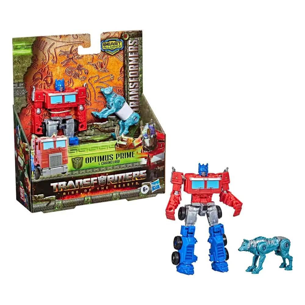 Transformers: Aufstieg der Bestien Beast Alliance Weaponizer Actionfiguren 2er-Pack Optimus Prime &amp; Chainclaw 13 cm Produktfoto