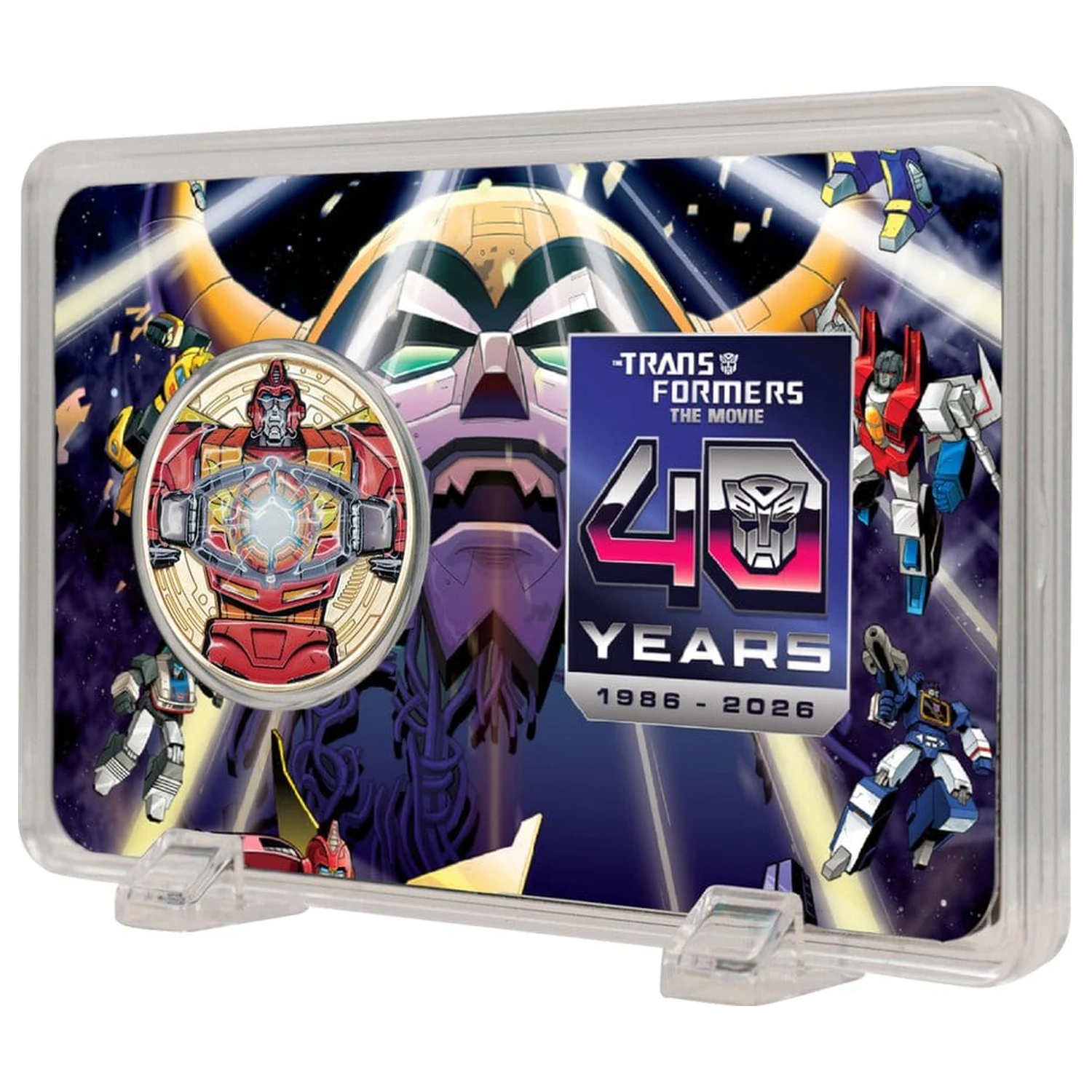 Transformers Sammelmünze The Movie 40. Jubiläum Limitierte Auflage 24k Vergoldet Produktfoto
