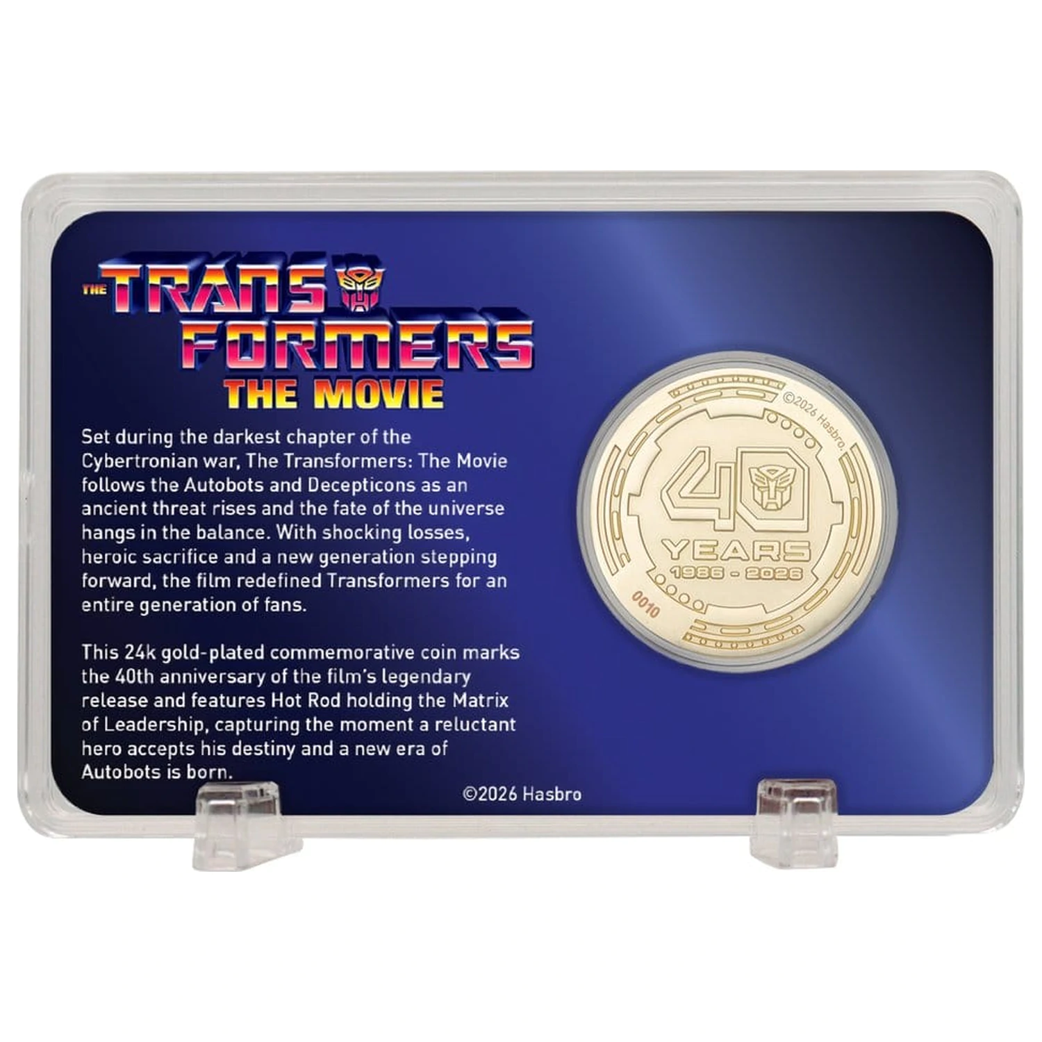 Transformers Sammelmünze The Movie 40. Jubiläum Limitierte Auflage 24k Vergoldet Produktfoto