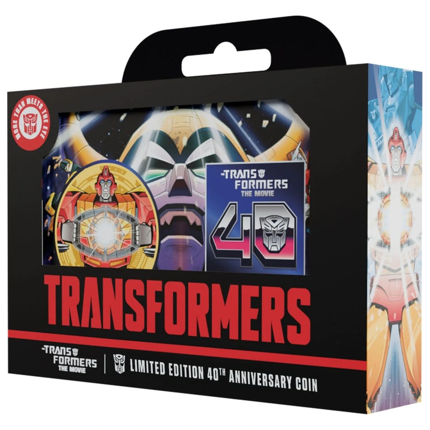 Transformers Sammelmünze The Movie 40. Jubiläum Limitierte Auflage 24k Vergoldet Produktfoto