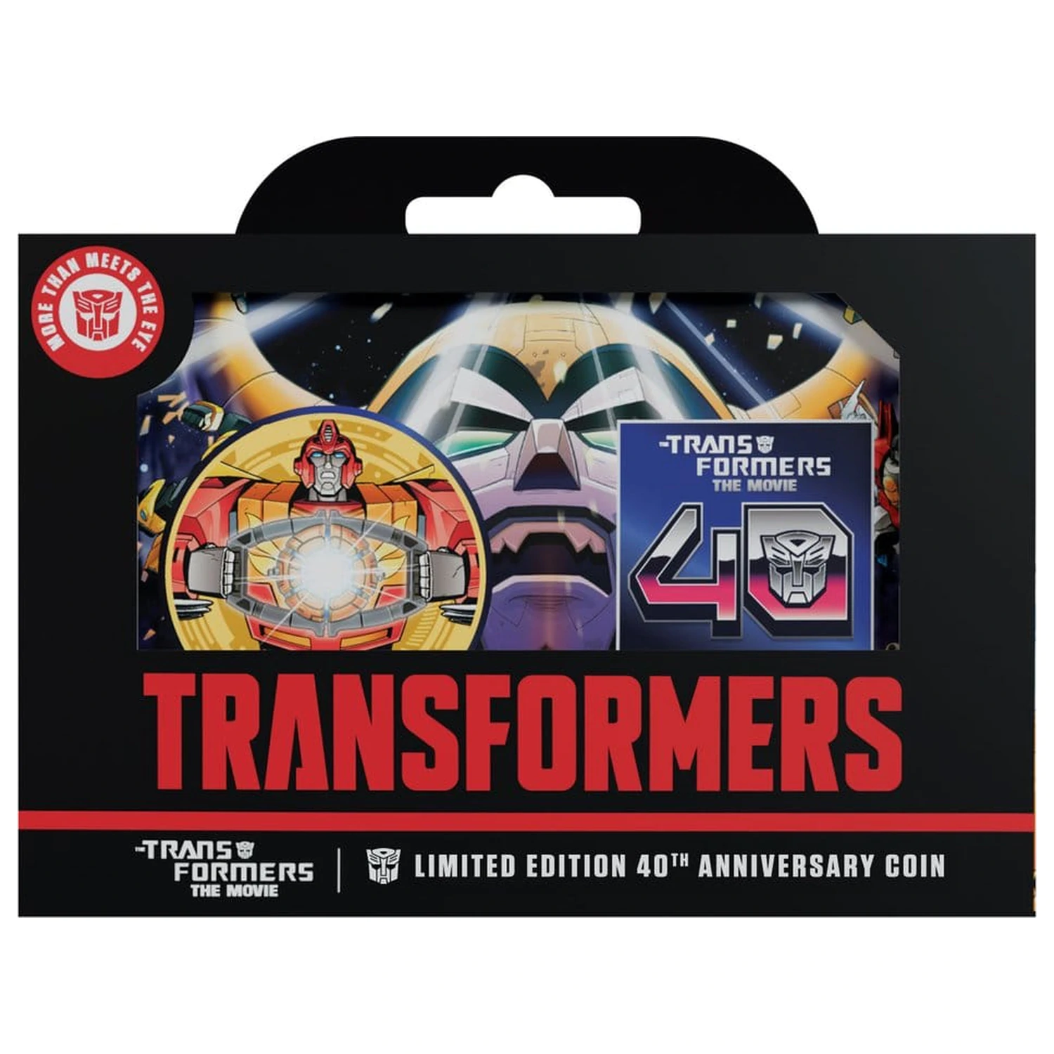 Transformers Sammelmünze The Movie 40. Jubiläum Limitierte Auflage 24k Vergoldet Produktfoto