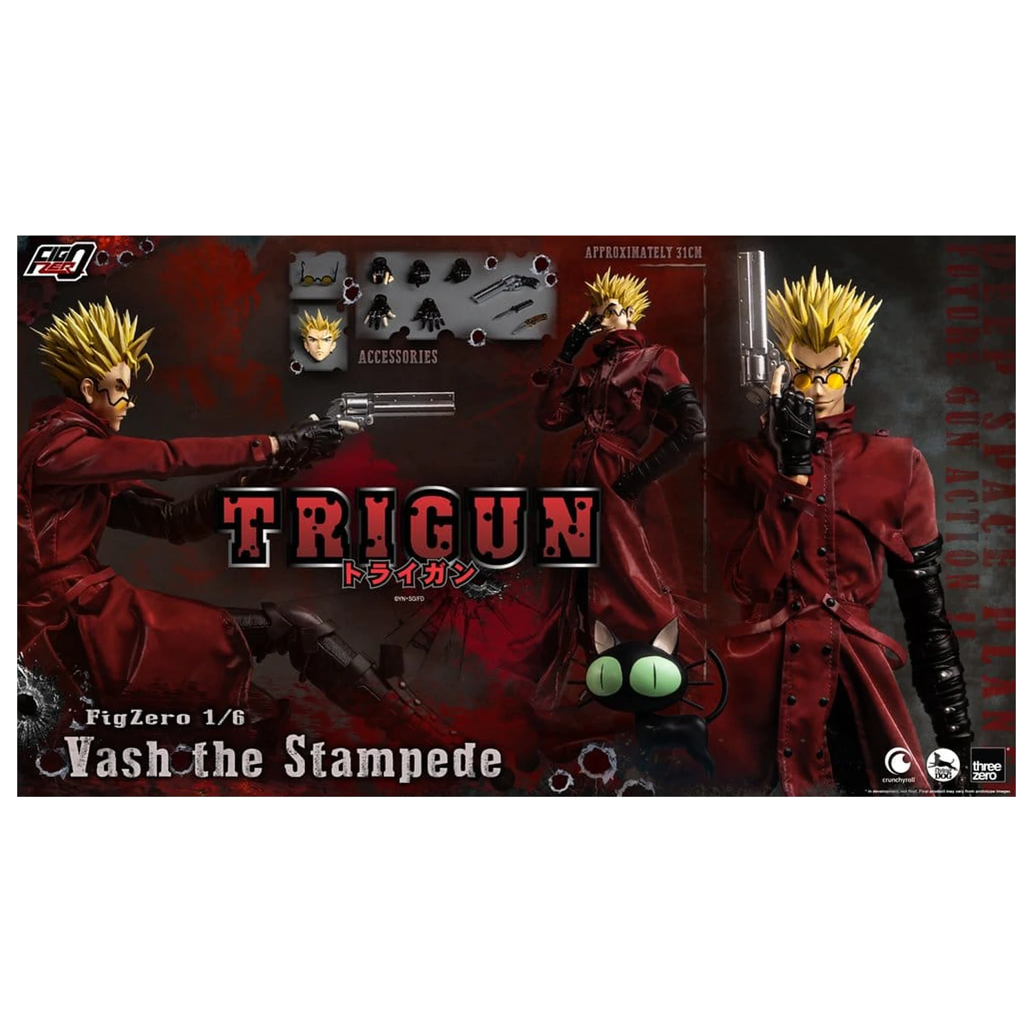 Trigun FigZero Actionfigur 1/6 Vash the Stampede 31 cm Produktfoto
