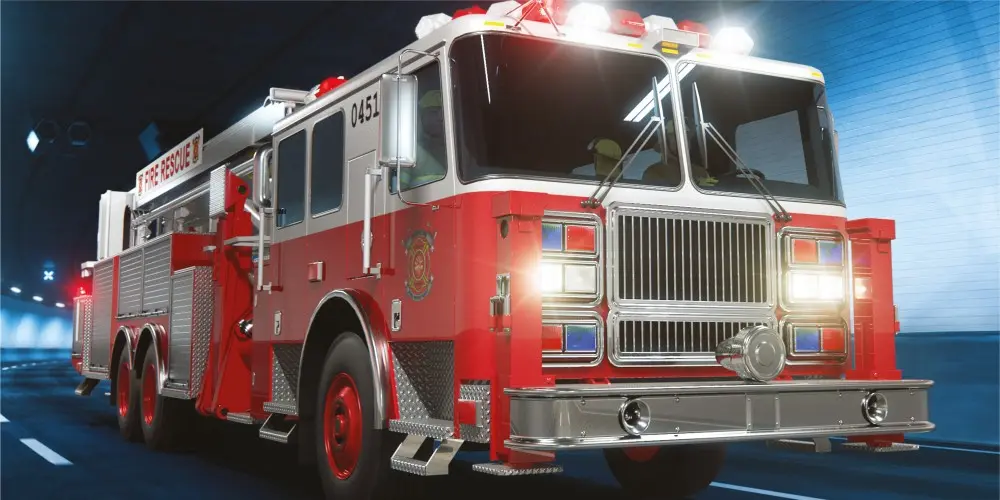 Fire Truck Badetuch, Strandtuch 70*140 cm Produktfoto