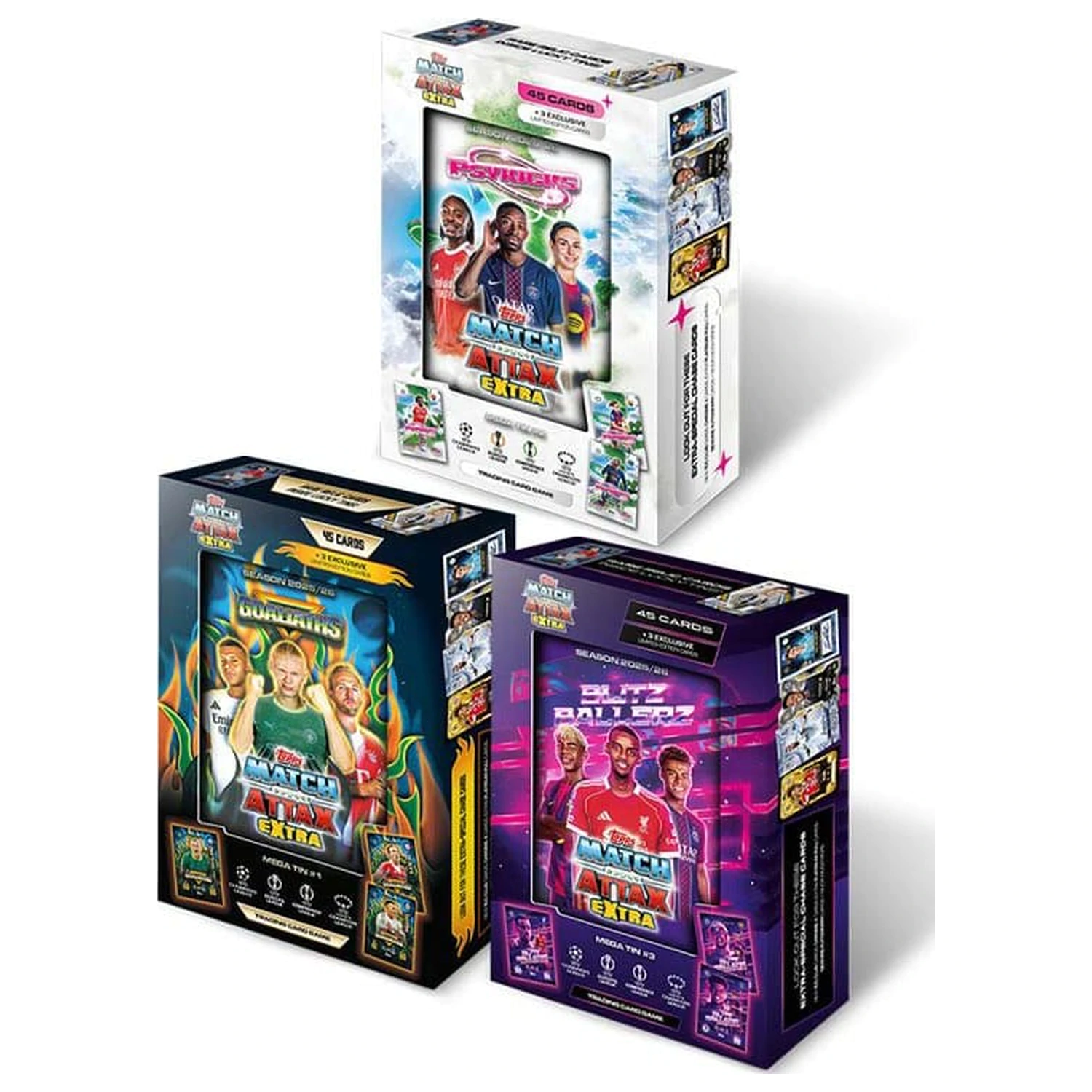 UEFA Champions League Match Attax Extra Sammelkarten 2025/26 Mega Dose Produktfoto