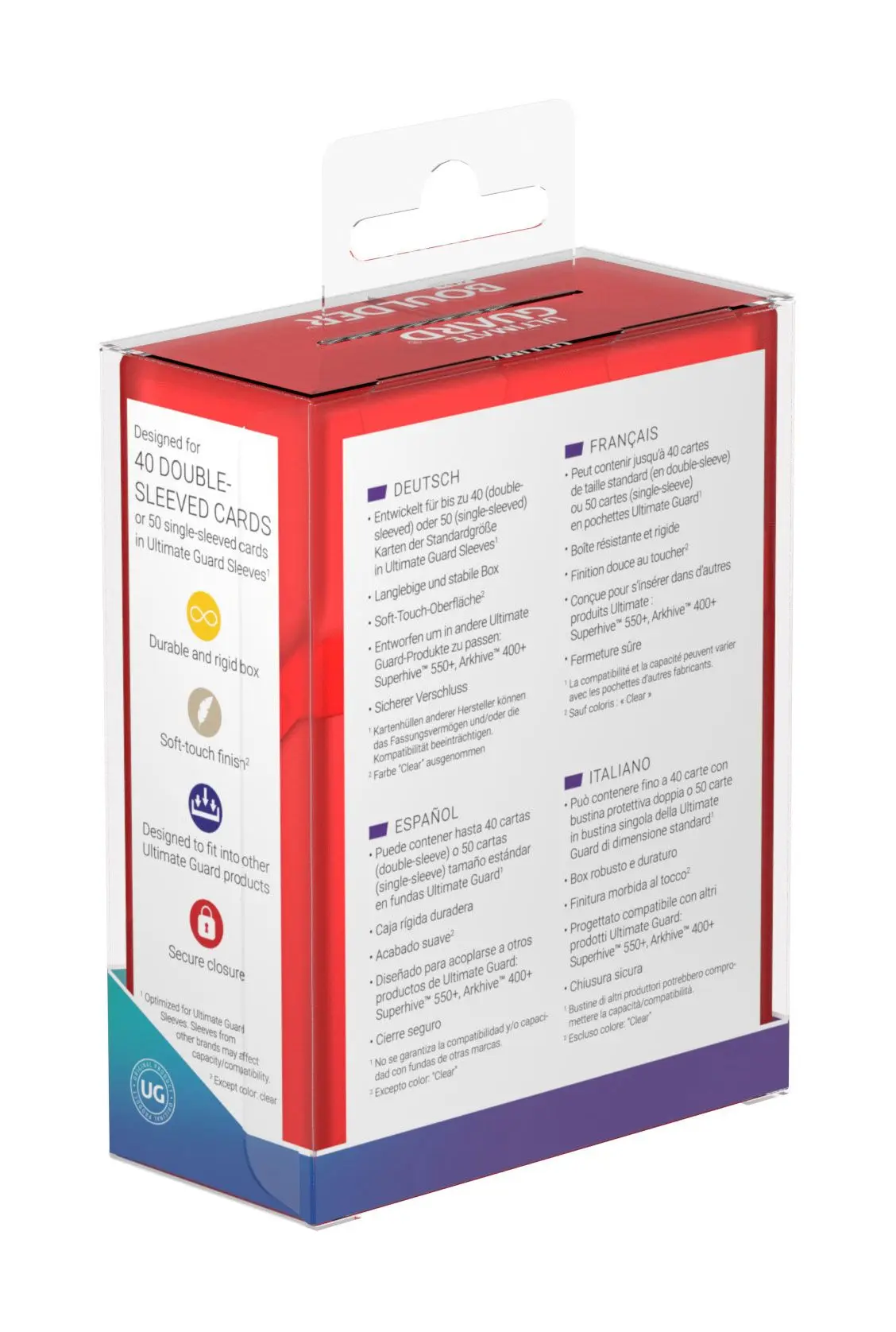 Ultimate Guard Boulder Deck Case 40+ Standardgröße Ruby Produktfoto