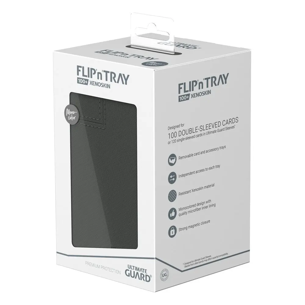 Ultimate Guard Flip`n`Tray 100+ XenoSkin Monocolor Grau Produktfoto