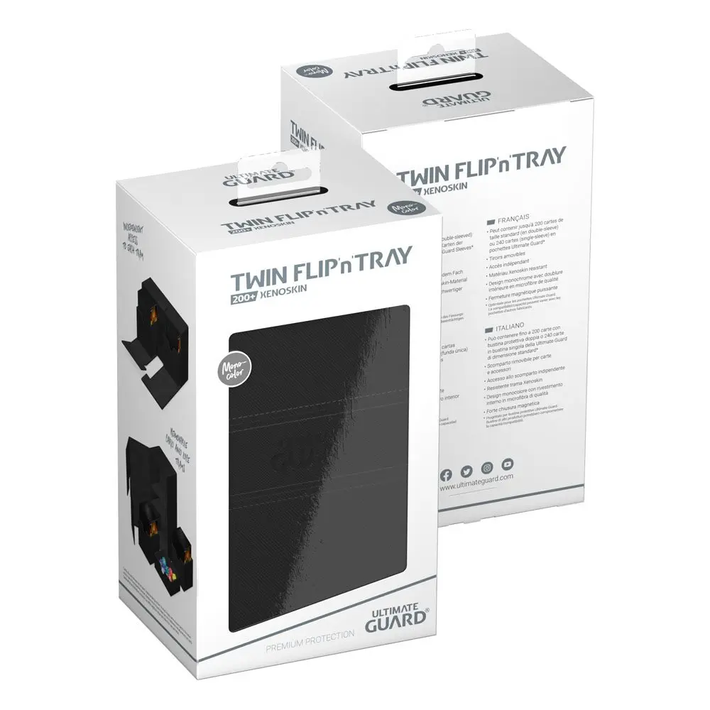 Ultimate Guard Twin Flip`n`Tray 200+ XenoSkin Monocolor Schwarz Produktfoto