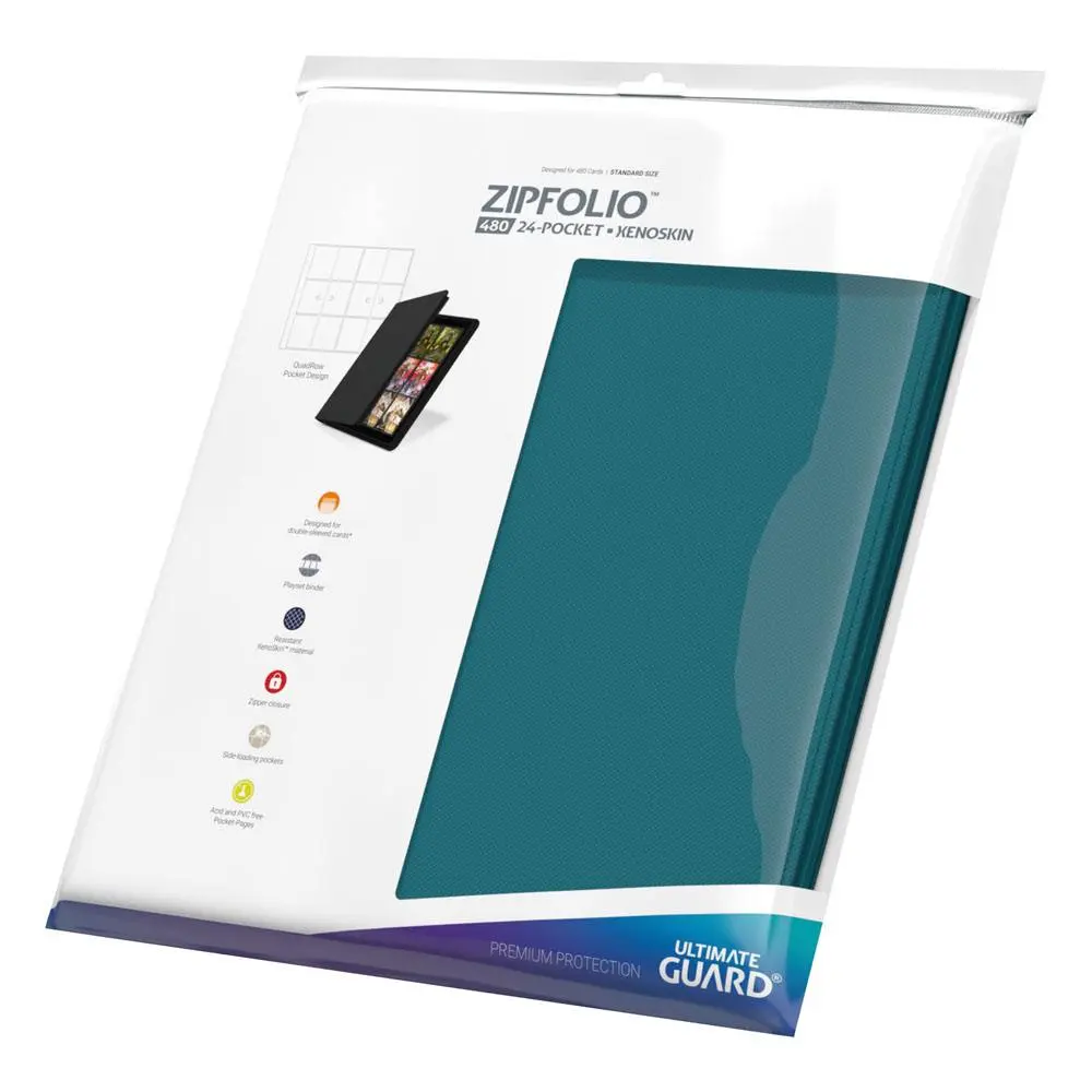 Ultimate Guard Zipfolio 480 - 24-Pocket XenoSkin (Quadrow) - Petrolblau Produktfoto