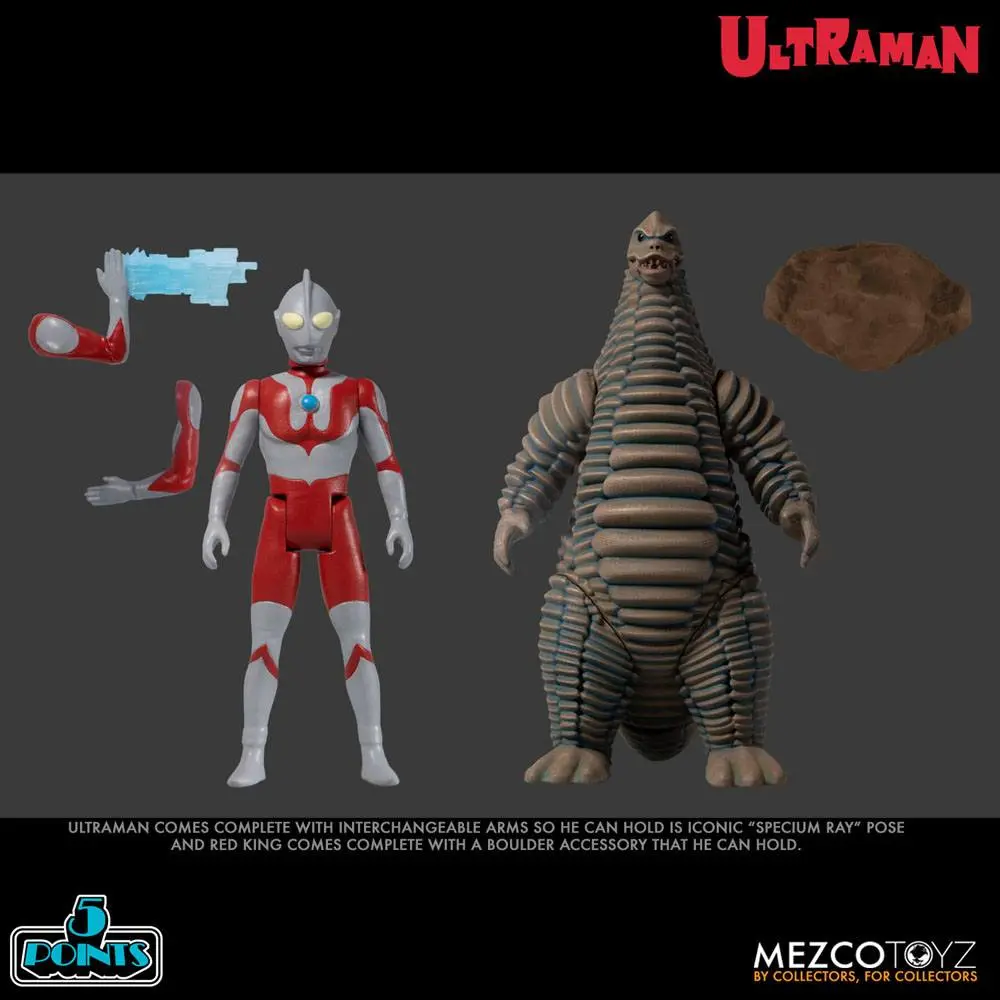 Ultraman 5 Points Actionfiguren Ultraman & Red King Boxed Set Produktfoto