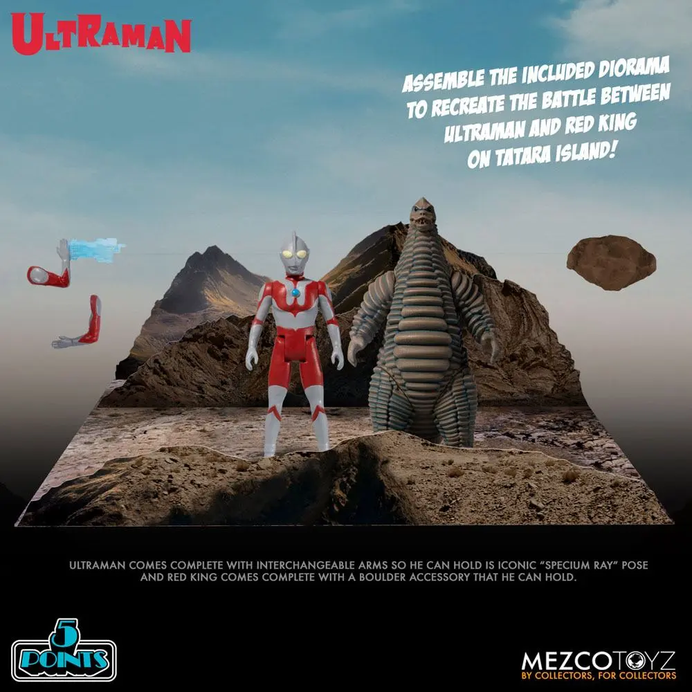 Ultraman 5 Points Actionfiguren Ultraman & Red King Boxed Set Produktfoto