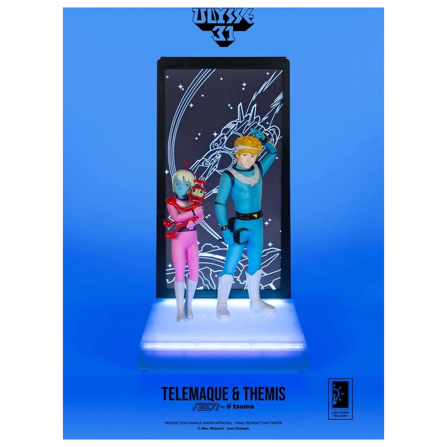 Ulysse 31 Neon Figur 1/9 Telemachus & Themis 20 cm Produktfoto