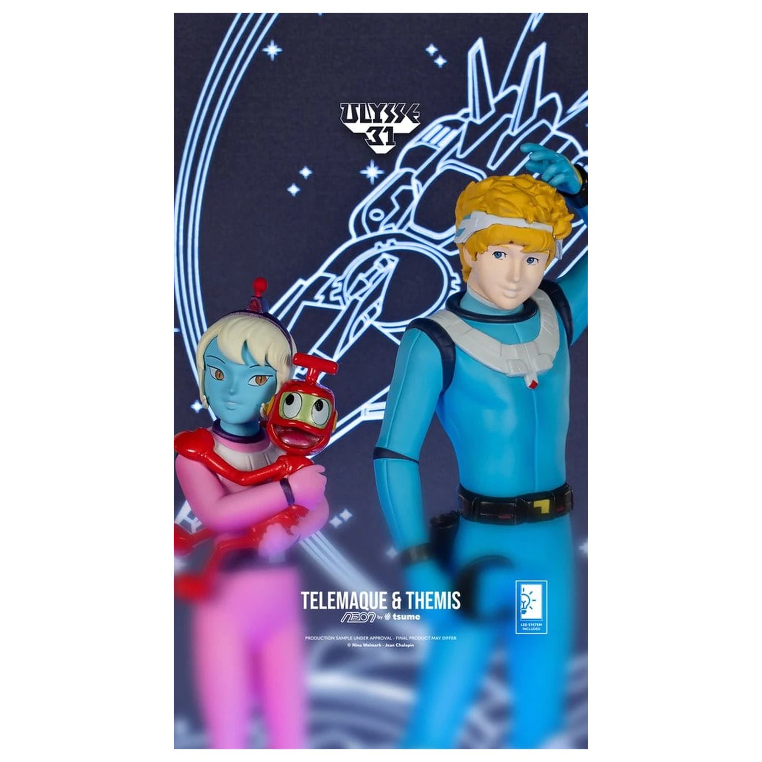 Ulysse 31 Neon Figur 1/9 Telemachus & Themis 20 cm Produktfoto
