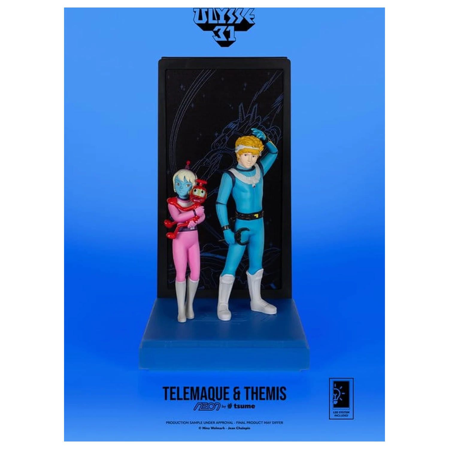 Ulysse 31 Neon Figur 1/9 Telemachus & Themis 20 cm Produktfoto