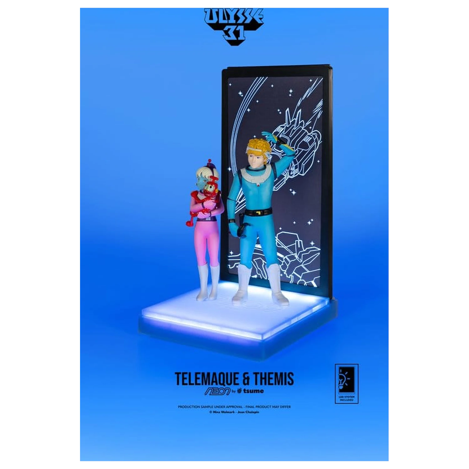 Ulysse 31 Neon Figur 1/9 Telemachus & Themis 20 cm Produktfoto