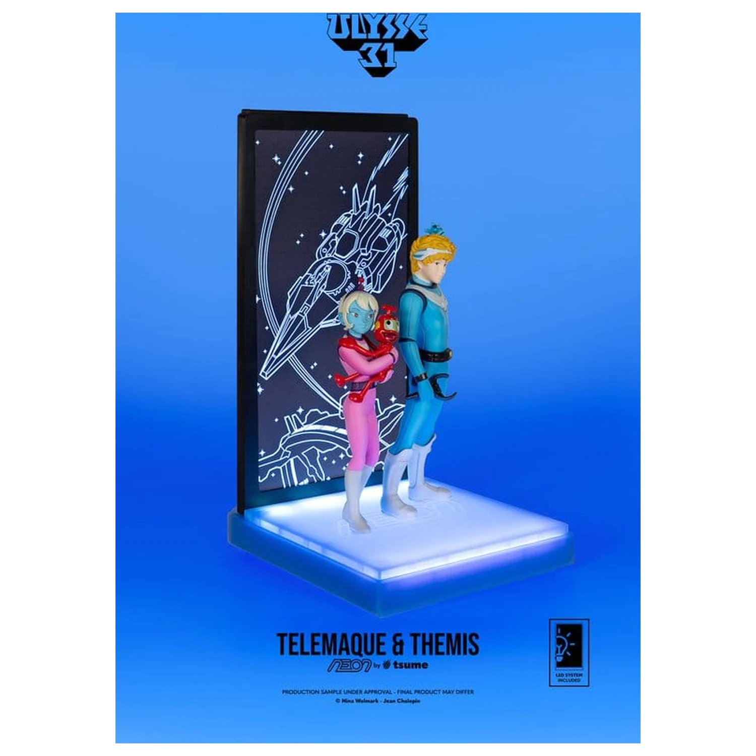Ulysse 31 Neon Figur 1/9 Telemachus & Themis 20 cm Produktfoto