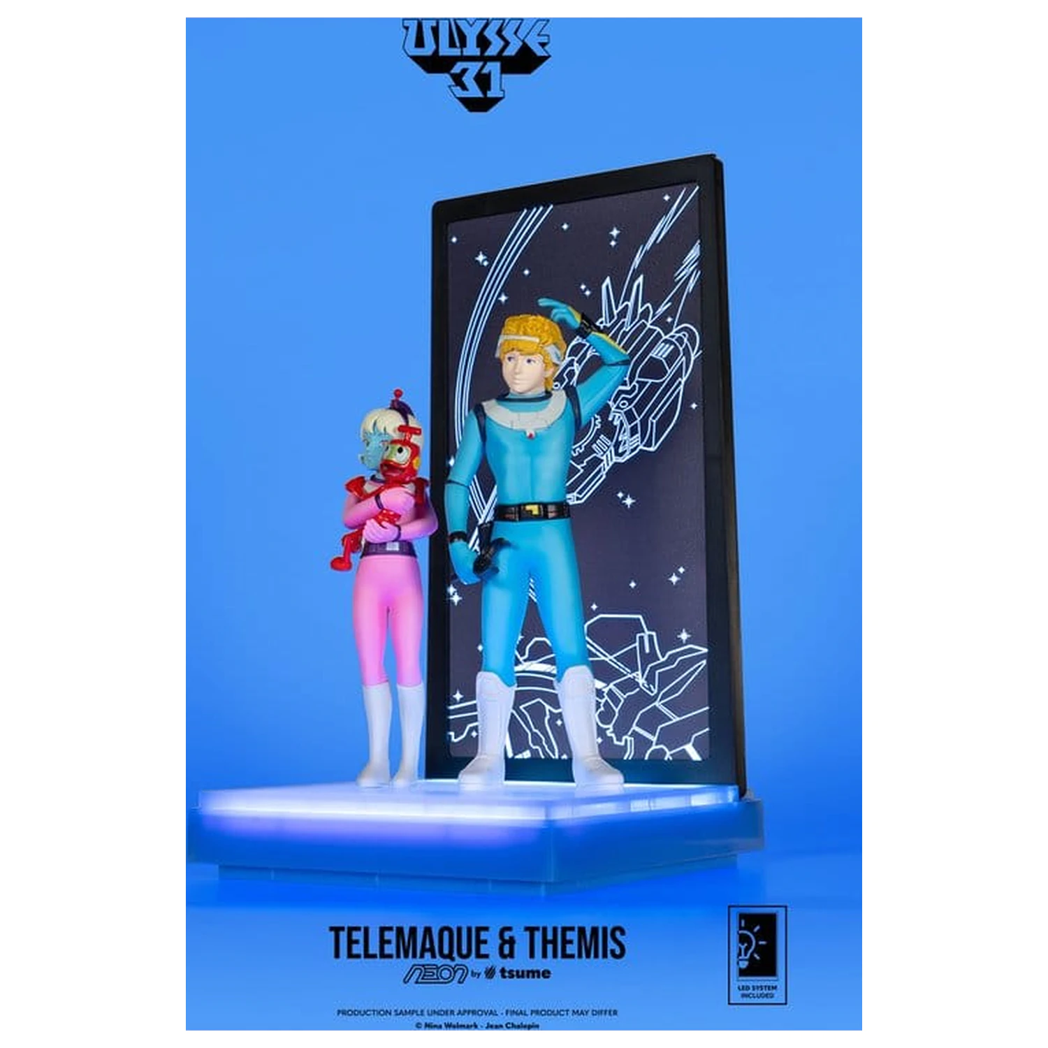 Ulysse 31 Neon Figur 1/9 Telemachus & Themis 20 cm Produktfoto