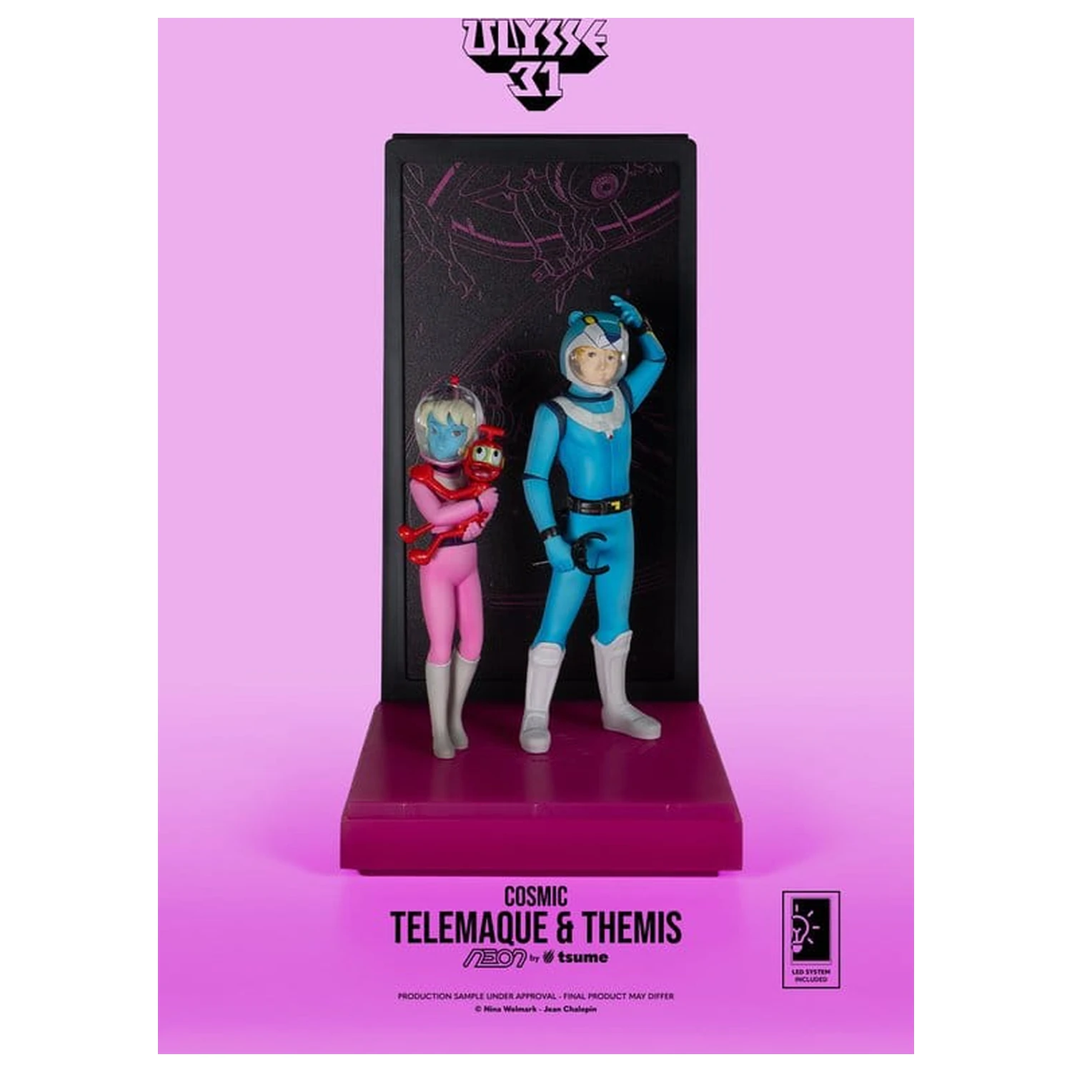 Ulysse 31 Neon Figur 1/9 Telemachus & Themis Cosmic Version 20 cm Produktfoto