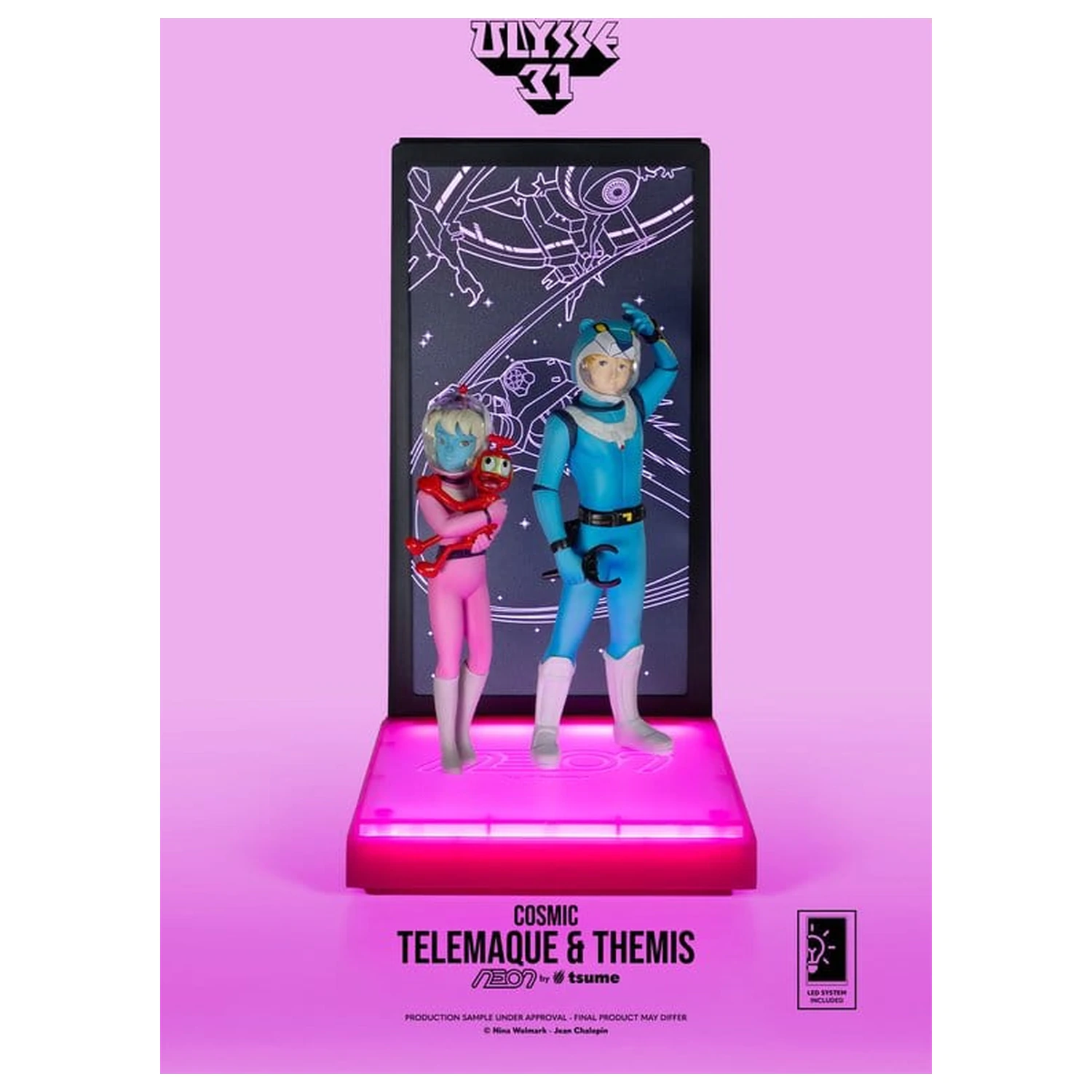 Ulysse 31 Neon Figur 1/9 Telemachus & Themis Cosmic Version 20 cm Produktfoto