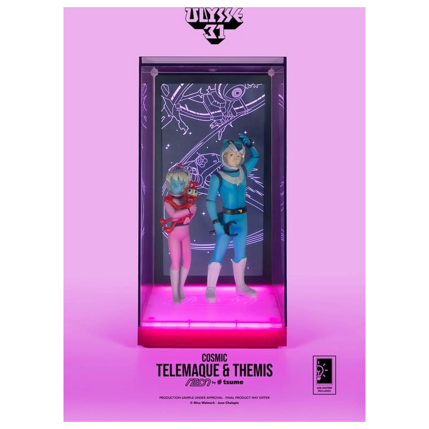 Ulysse 31 Neon Figur 1/9 Telemachus & Themis Cosmic Version 20 cm Produktfoto