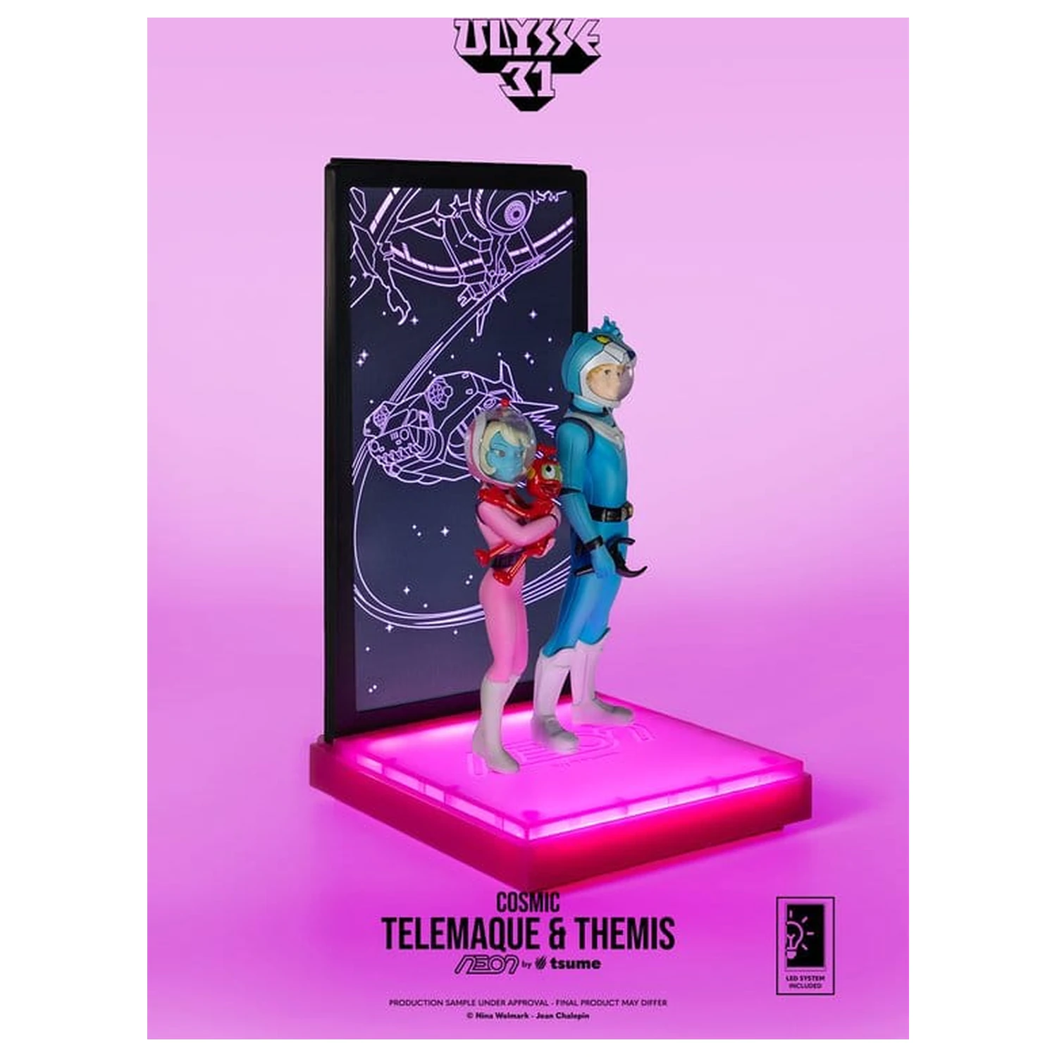 Ulysse 31 Neon Figur 1/9 Telemachus & Themis Cosmic Version 20 cm Produktfoto
