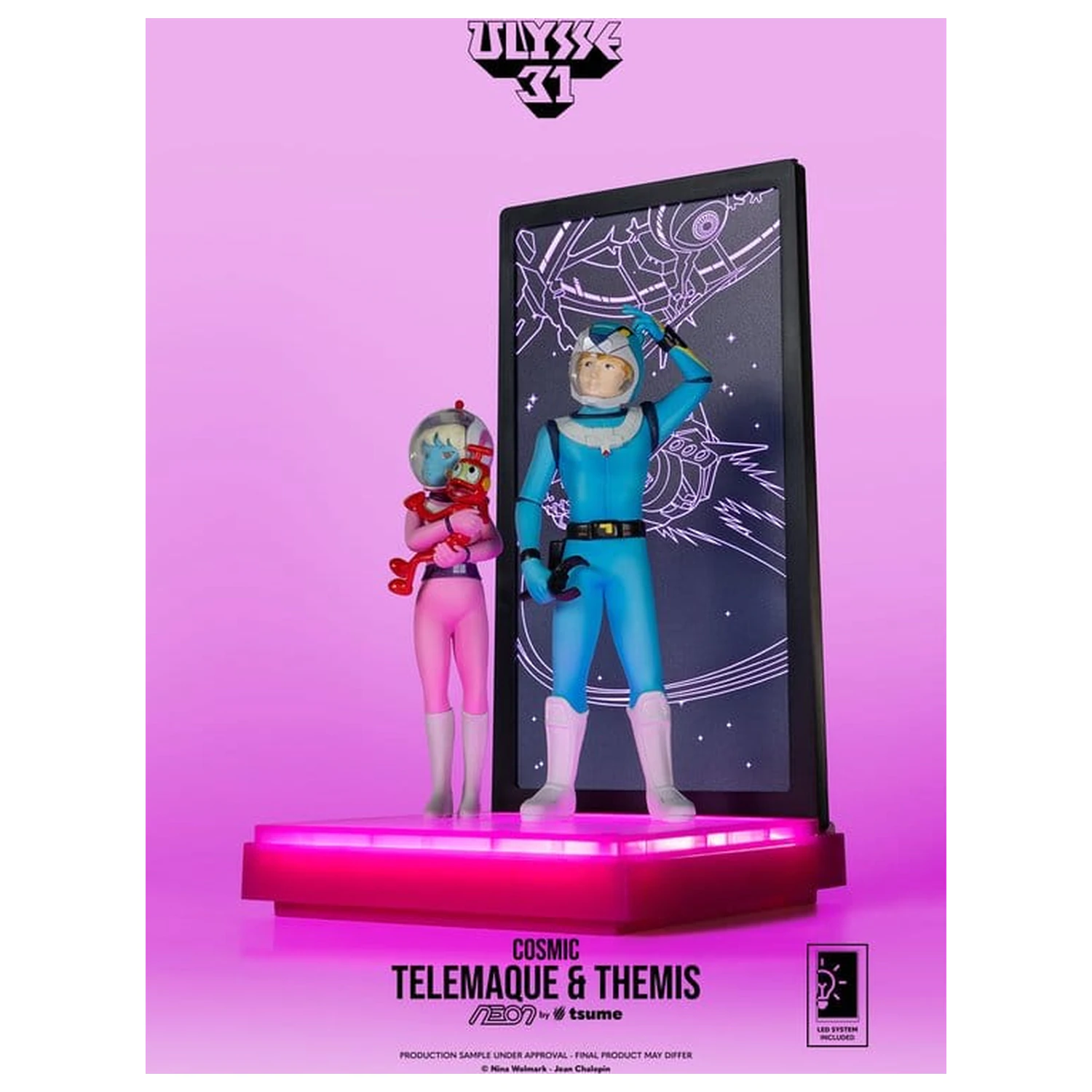 Ulysse 31 Neon Figur 1/9 Telemachus & Themis Cosmic Version 20 cm Produktfoto