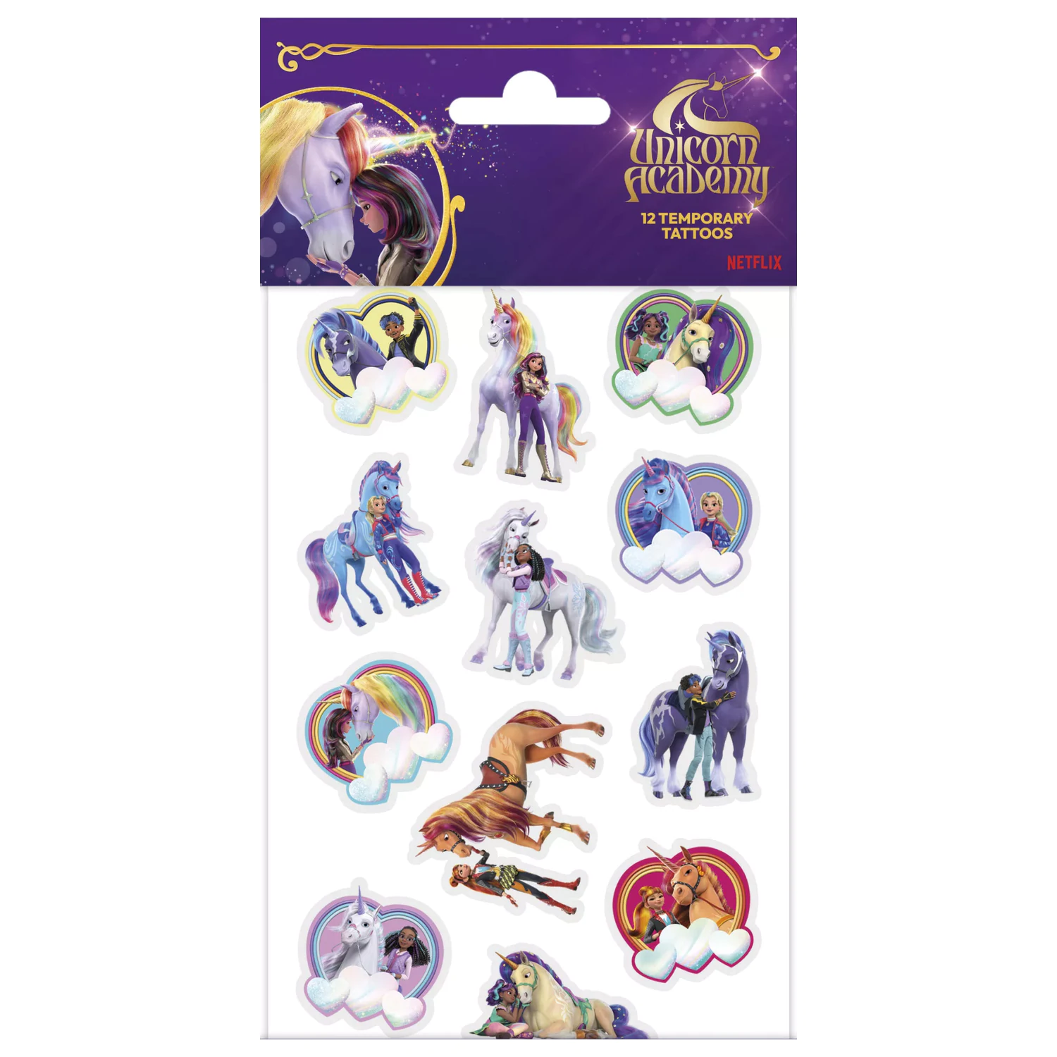 Unicorn Academy Herz Tattoos 12er-Pack Produktfoto