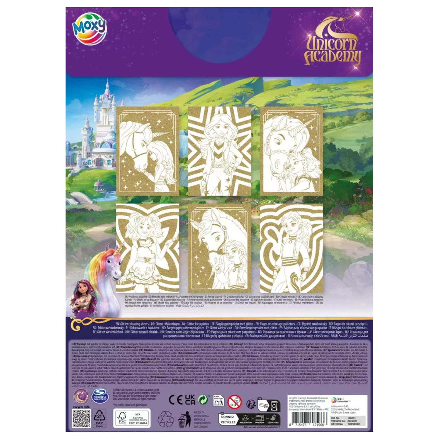 Unicorn Academy Shine Glittering Malbuch A4 Produktfoto