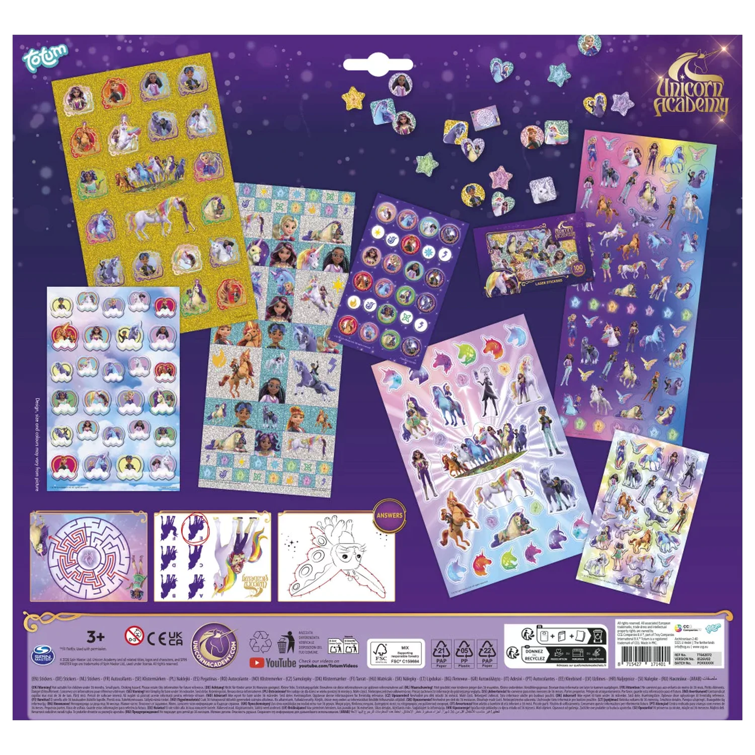 Unicorn Academy Super Sticker Set mit Spielzeug Produktfoto