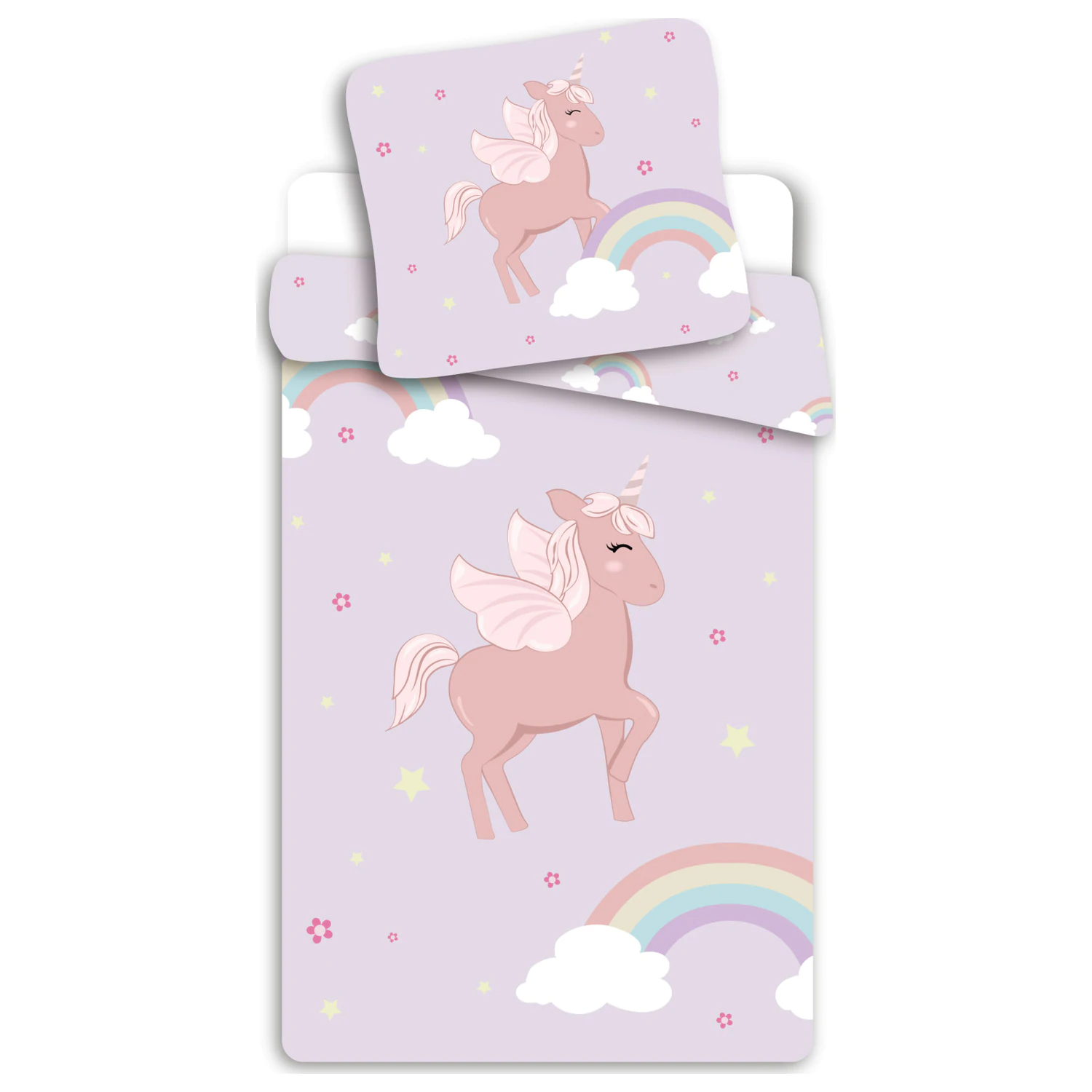 Unicorn Cloudy Pink Bettbezug Produktfoto