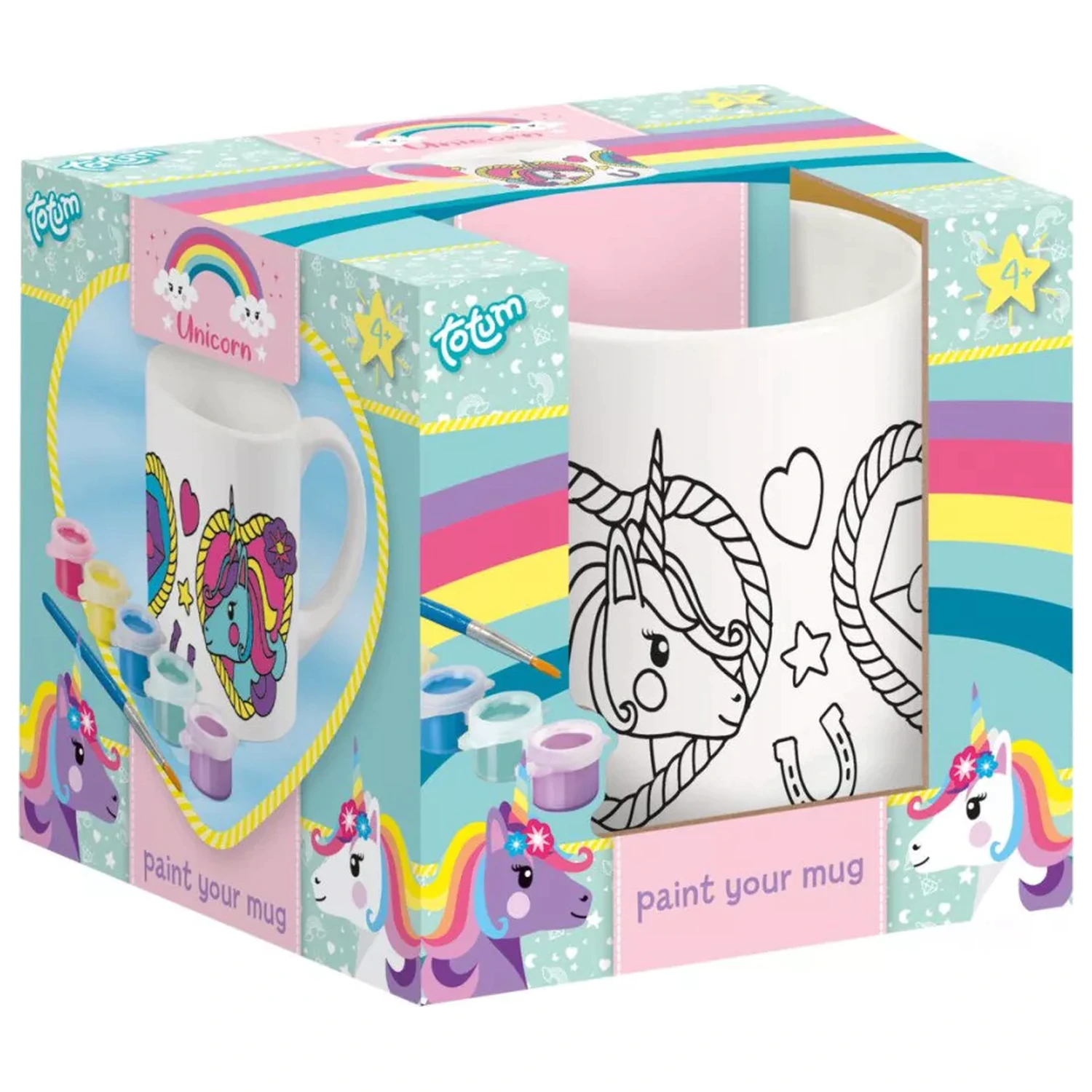 Unicorn Heart Bemalbare Porzellantasse 235 ml Produktfoto